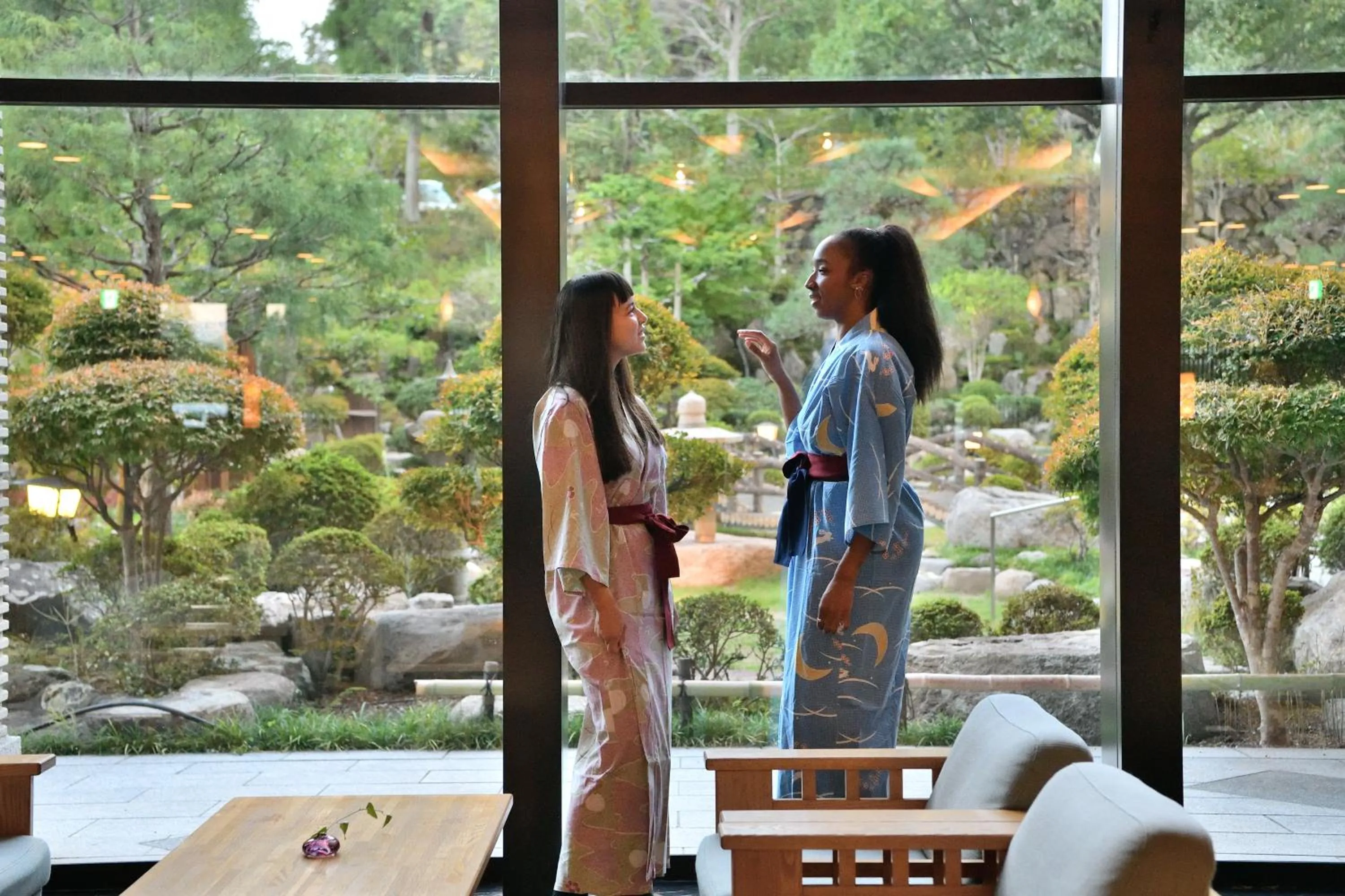 Inner courtyard view in Yunogo Onsen HOTEL YUNOMORI BISYUNKAKU