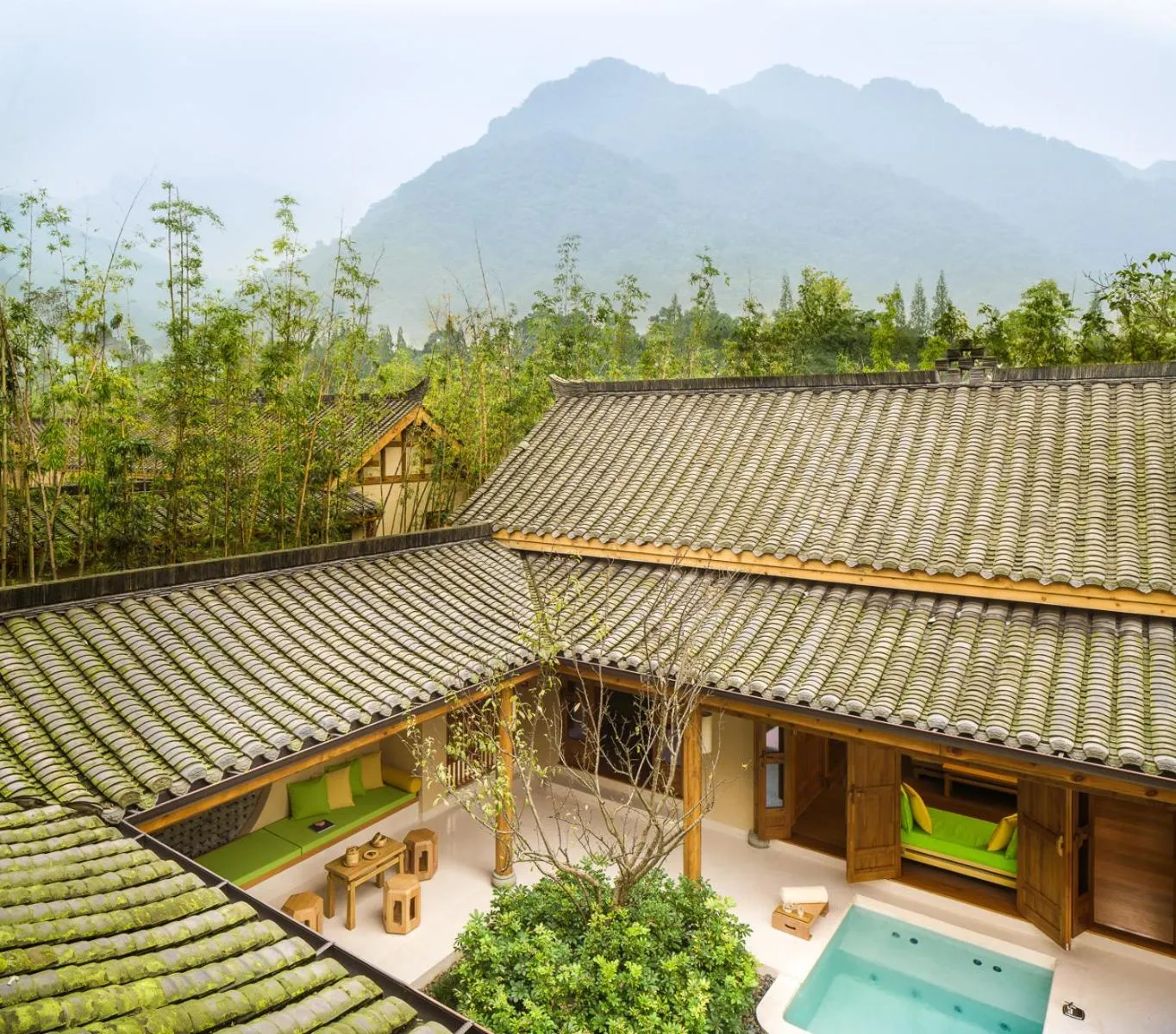 Garden view in Six Senses Qing Cheng Mountain