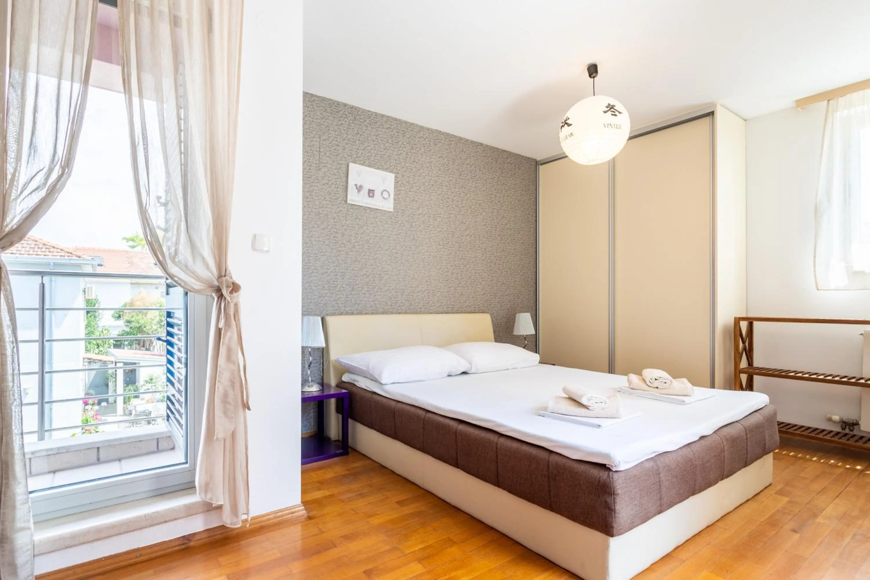 Bed in Villa Violeta with the sea view, 3 min walk to the beach