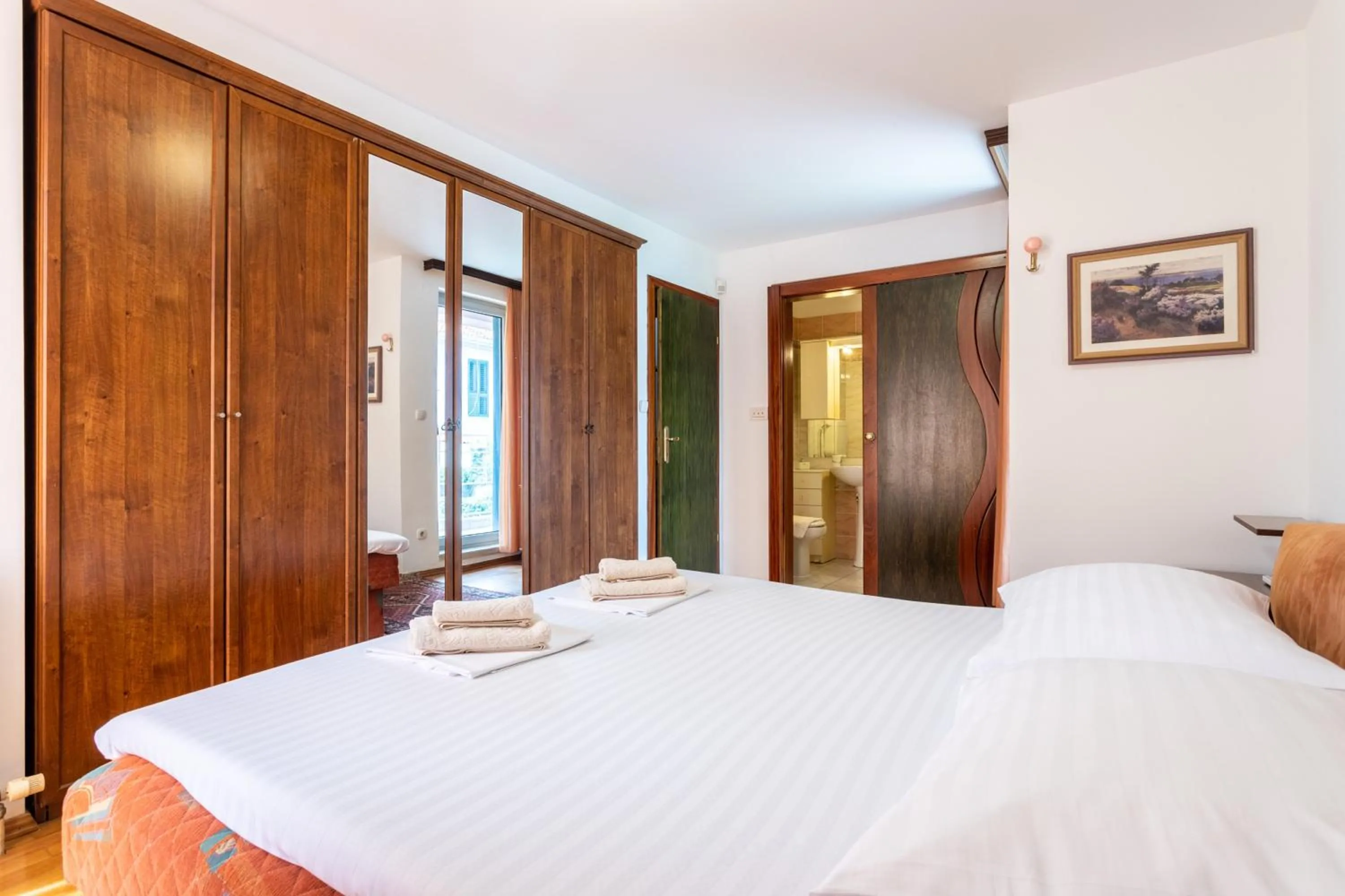 Bed in Villa Violeta with the sea view, 3 min walk to the beach