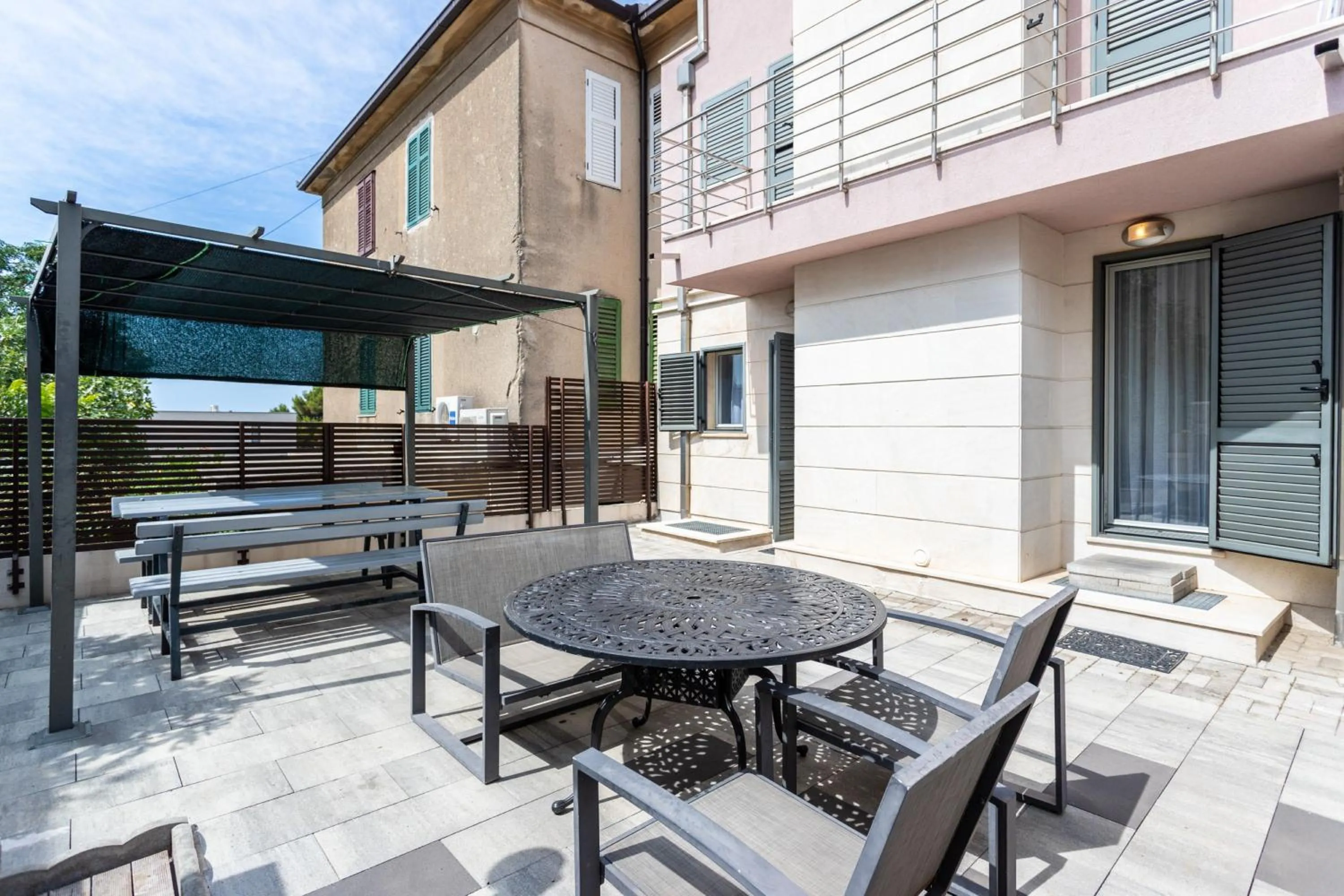 Patio in Villa Violeta with the sea view, 3 min walk to the beach