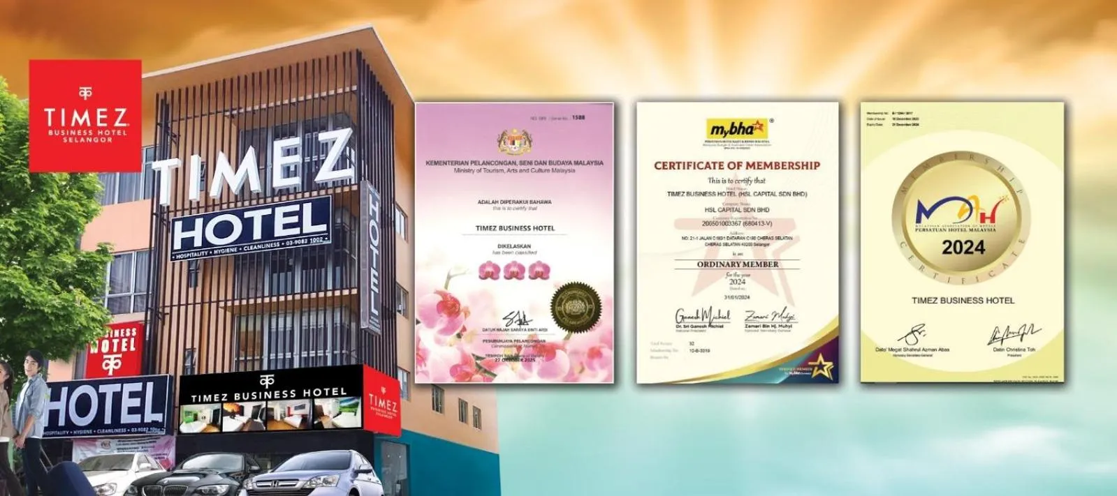 Certificate/Award in Timez Business Hotel