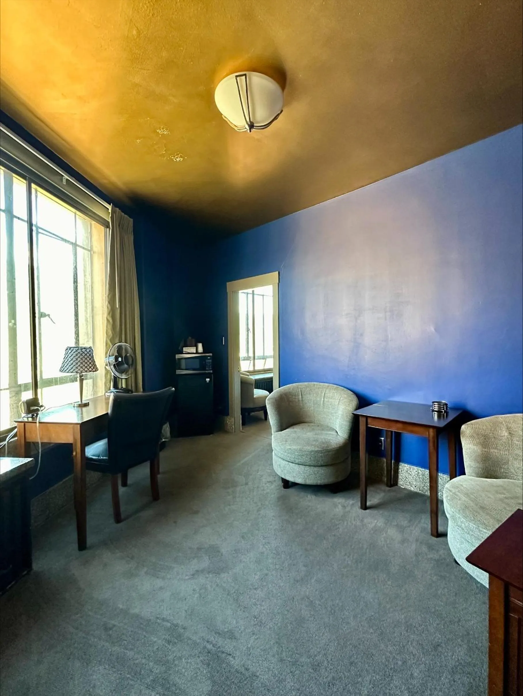 Seating area in Latchis Hotel