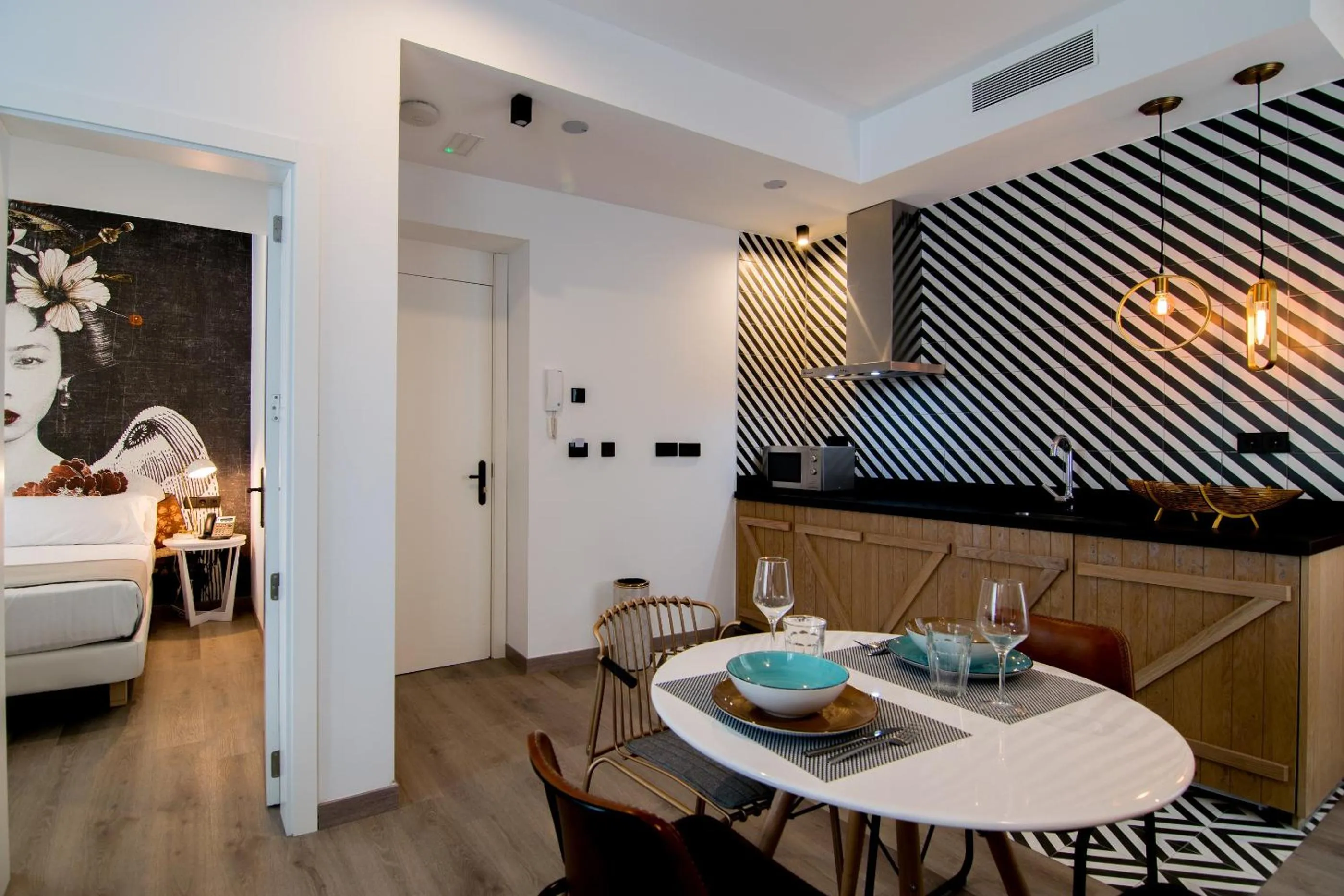 kitchen, Bed in MYR Plaza Mercado & Spa