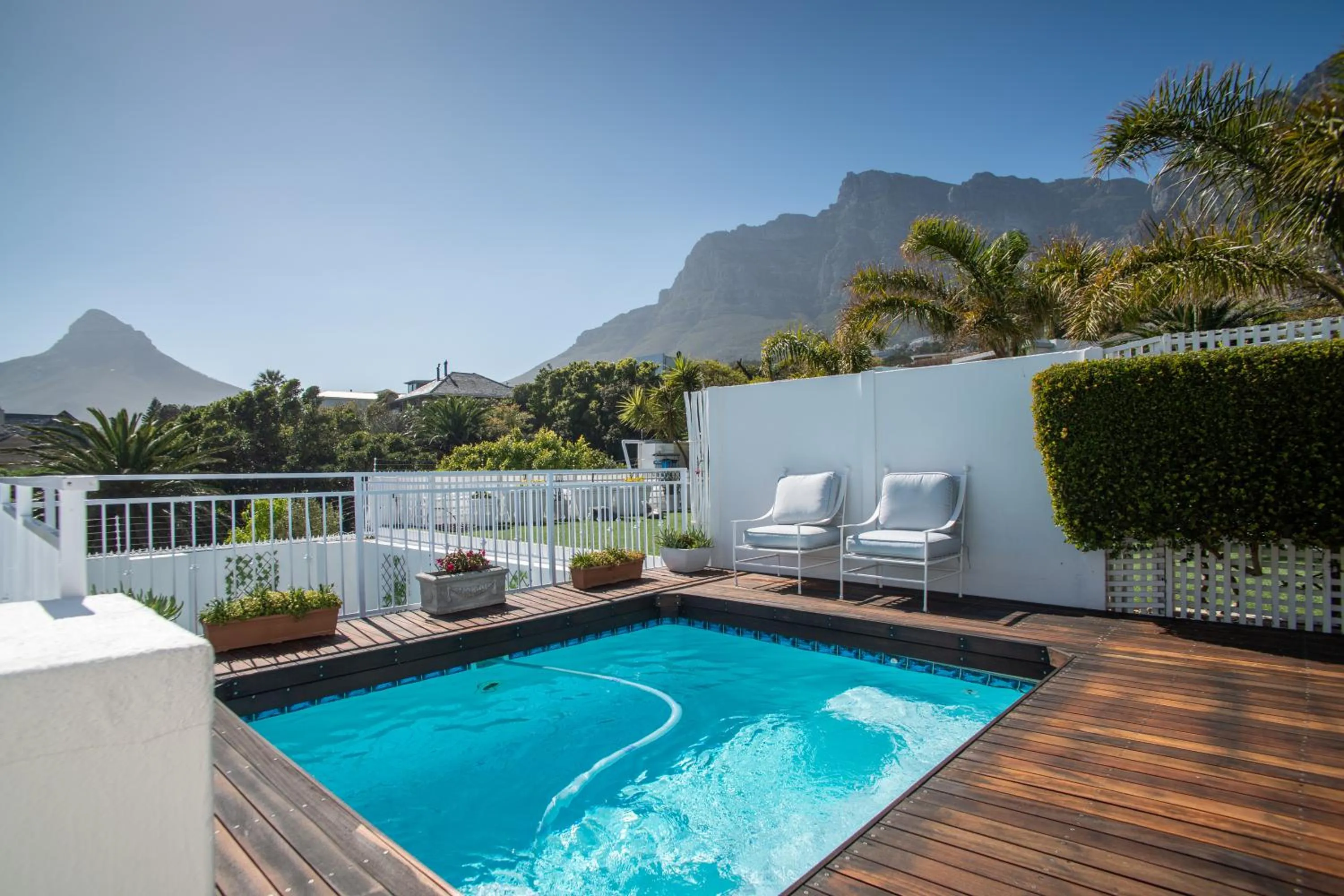 Pool view in Funkey Villas Cape Town