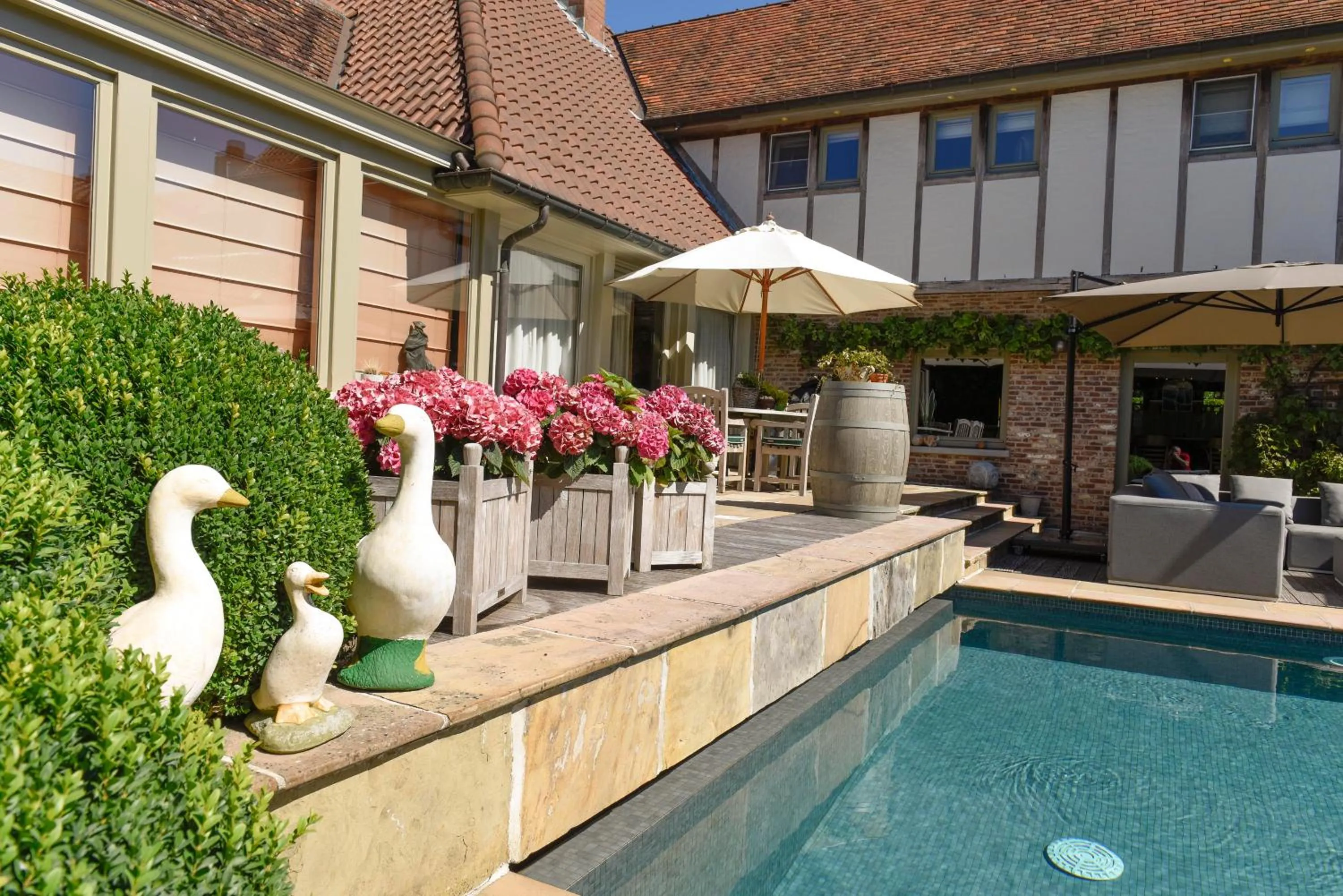 Pool view in B&B Villa Sans Soucis