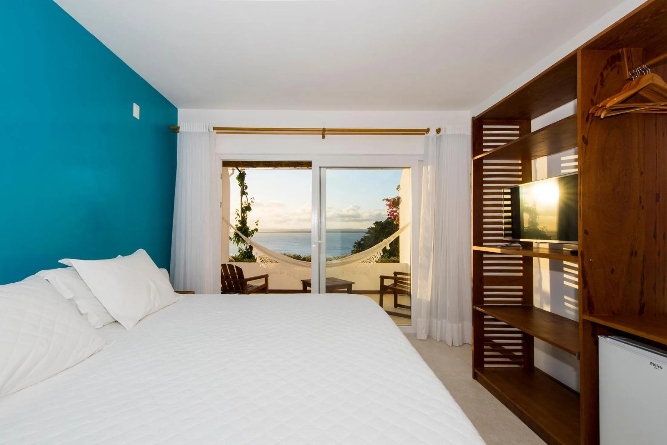 Balcony/Terrace, Bed in Pousada Natureza