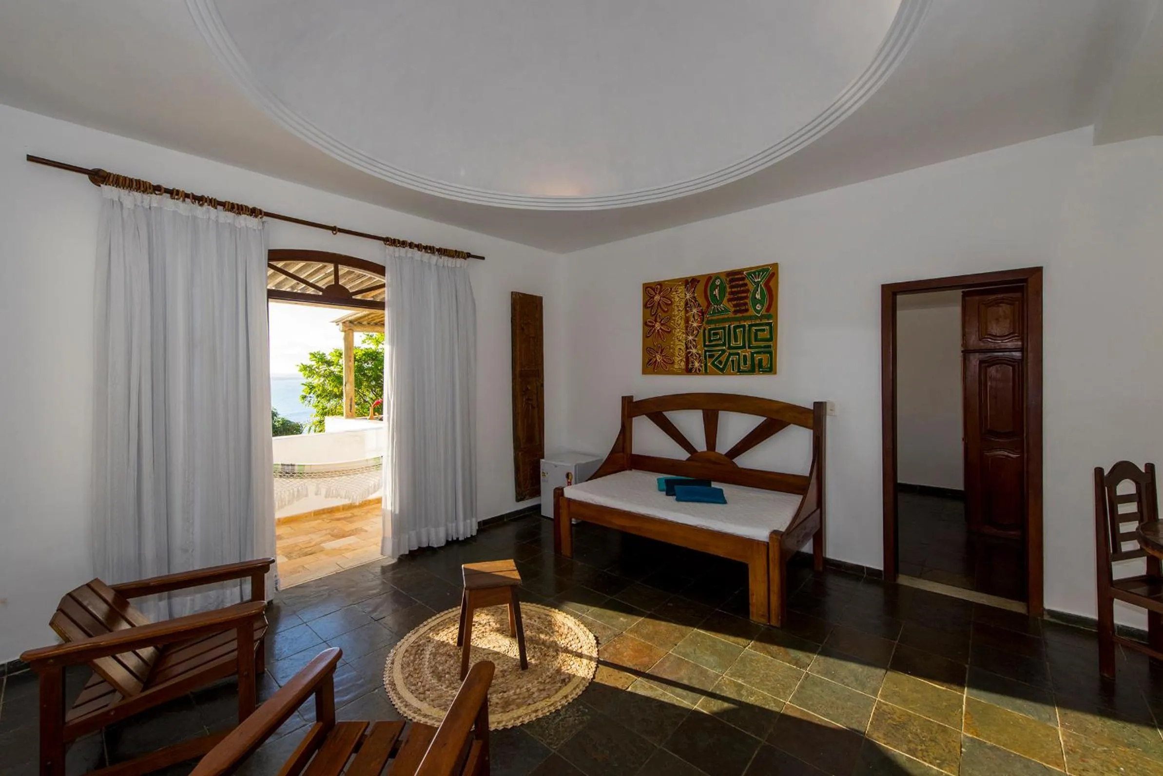 Balcony/Terrace, Bed in Pousada Natureza