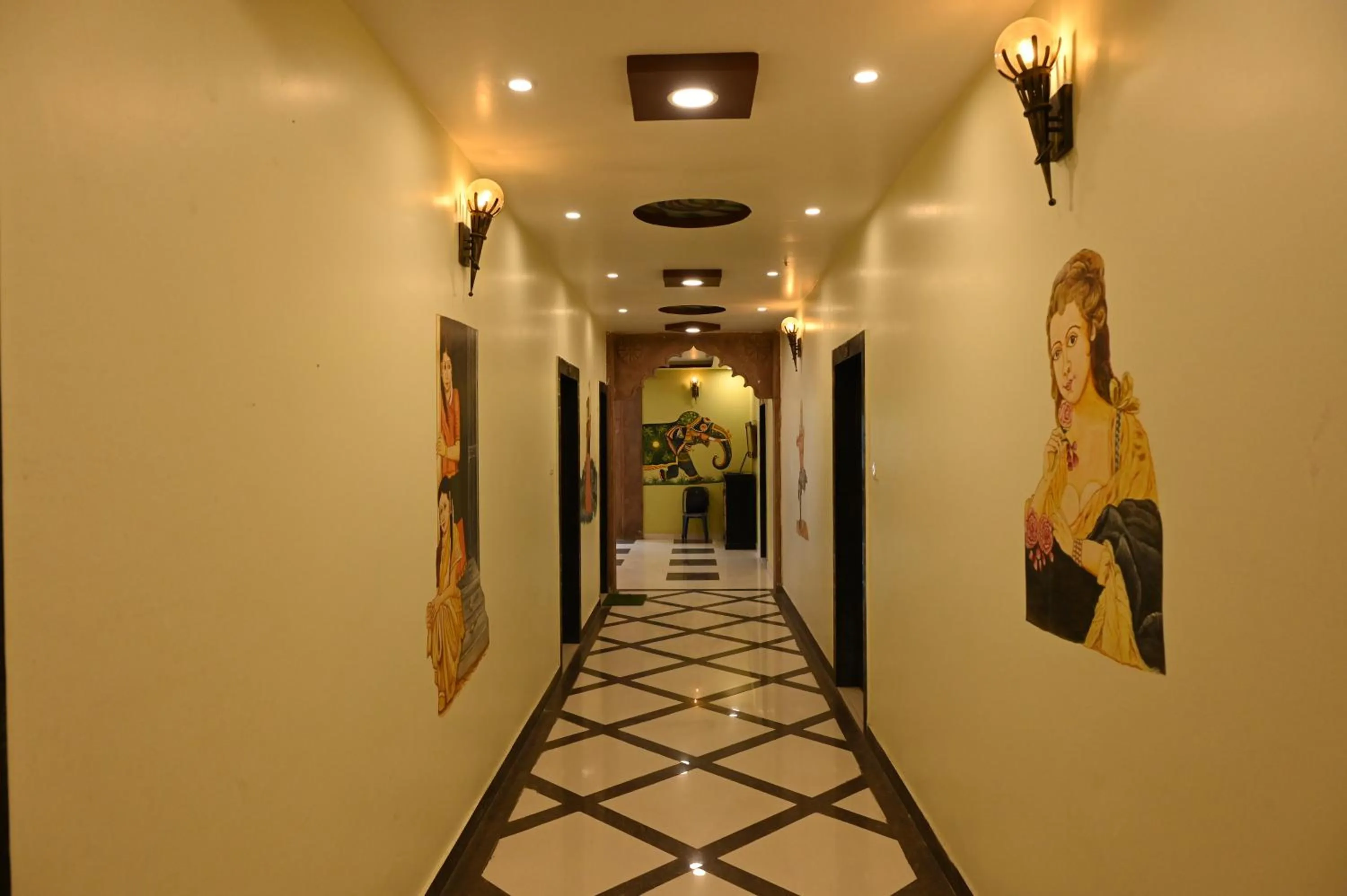 Lobby or reception in Om Heritage Haveli