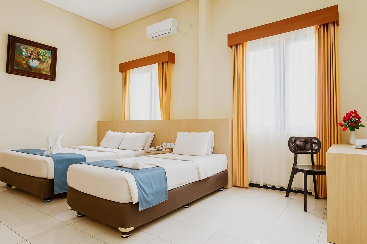 Bed in Ciptaningati Culture Hotel Batu