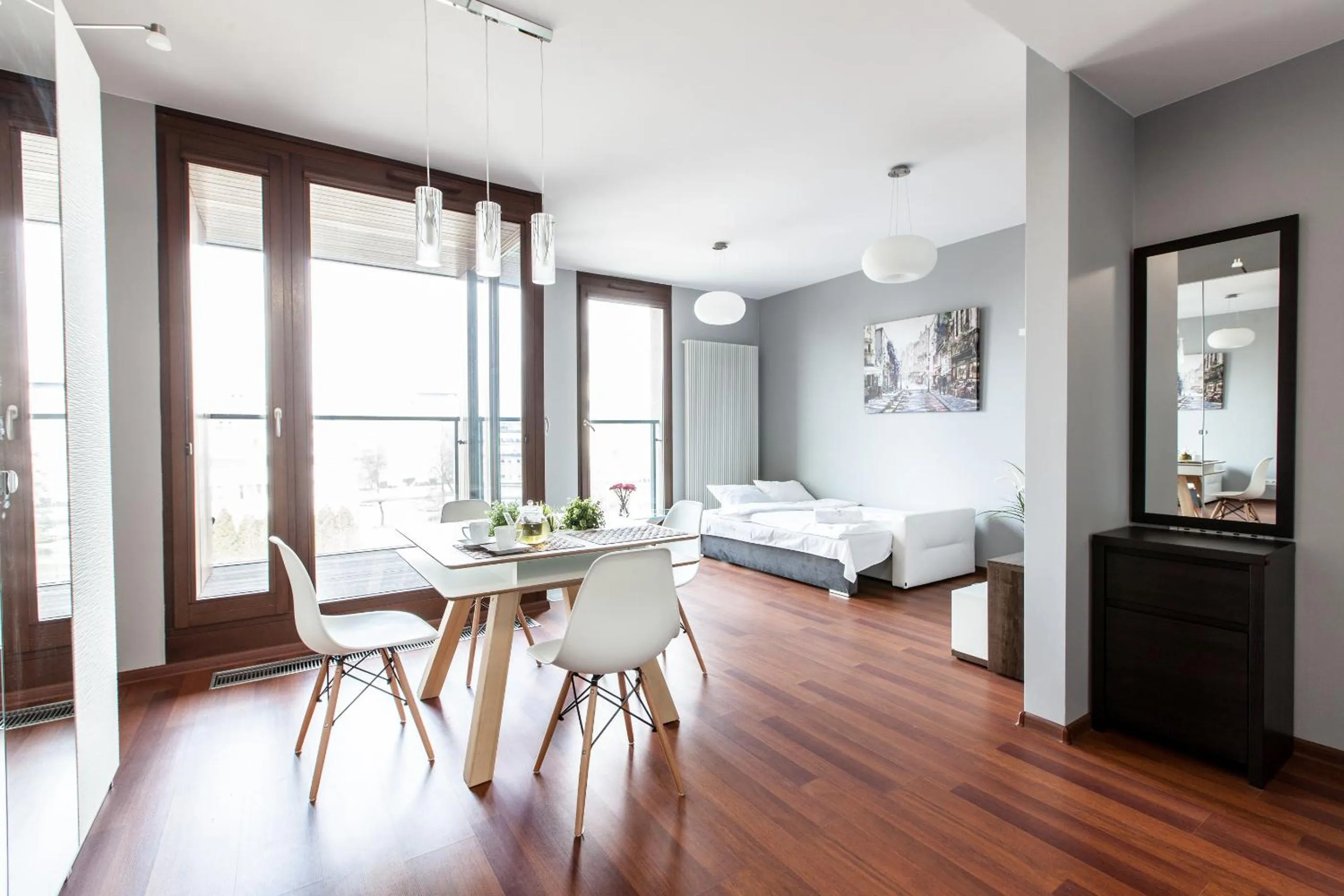 Bed in Warsaw Aparthotel