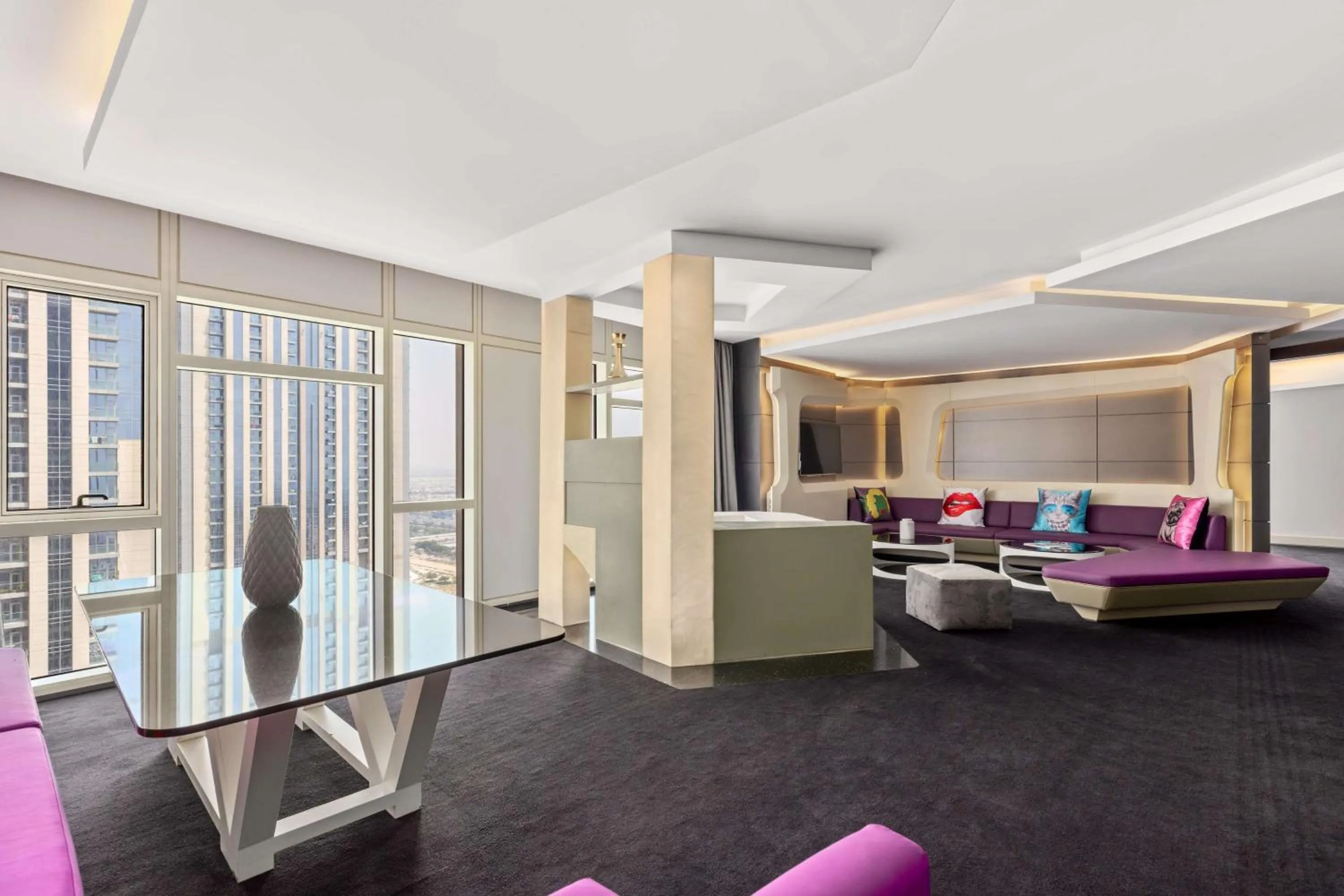 Living room in V Hotel Dubai, Curio Collection by Hilton