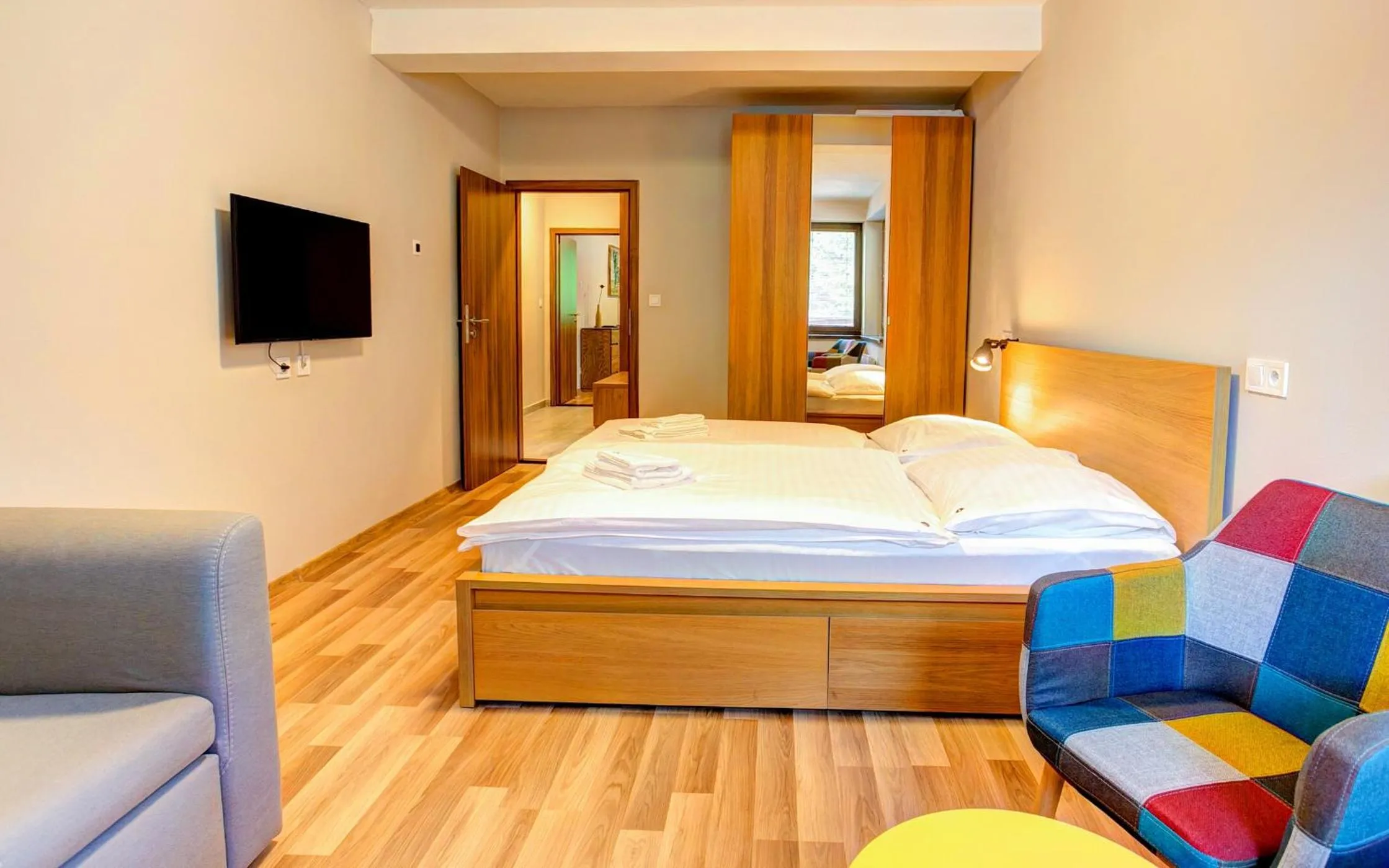 Bedroom, Bed in Apartmány Tri Studničky