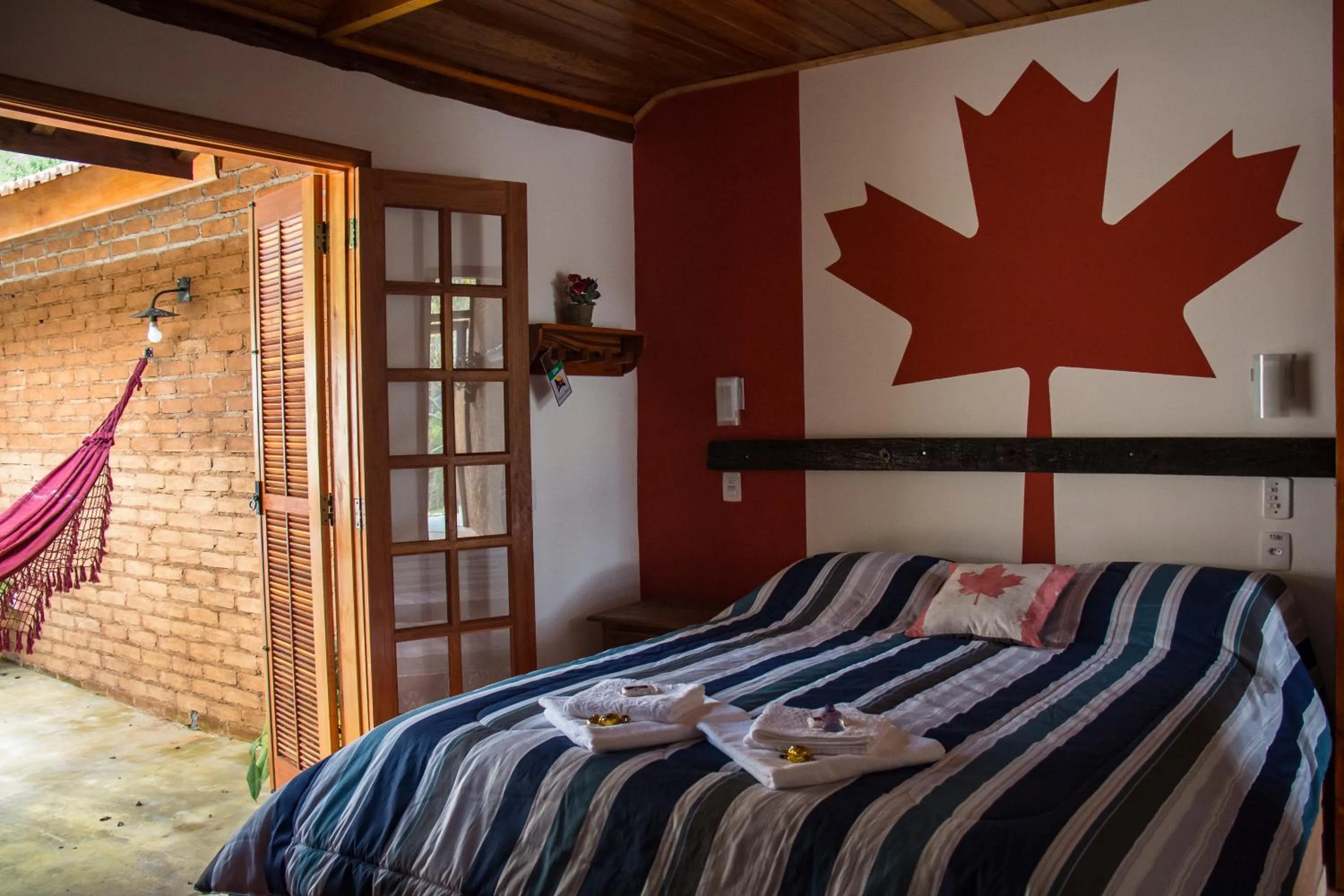 Bed in Pousada Cabanas no Mundo