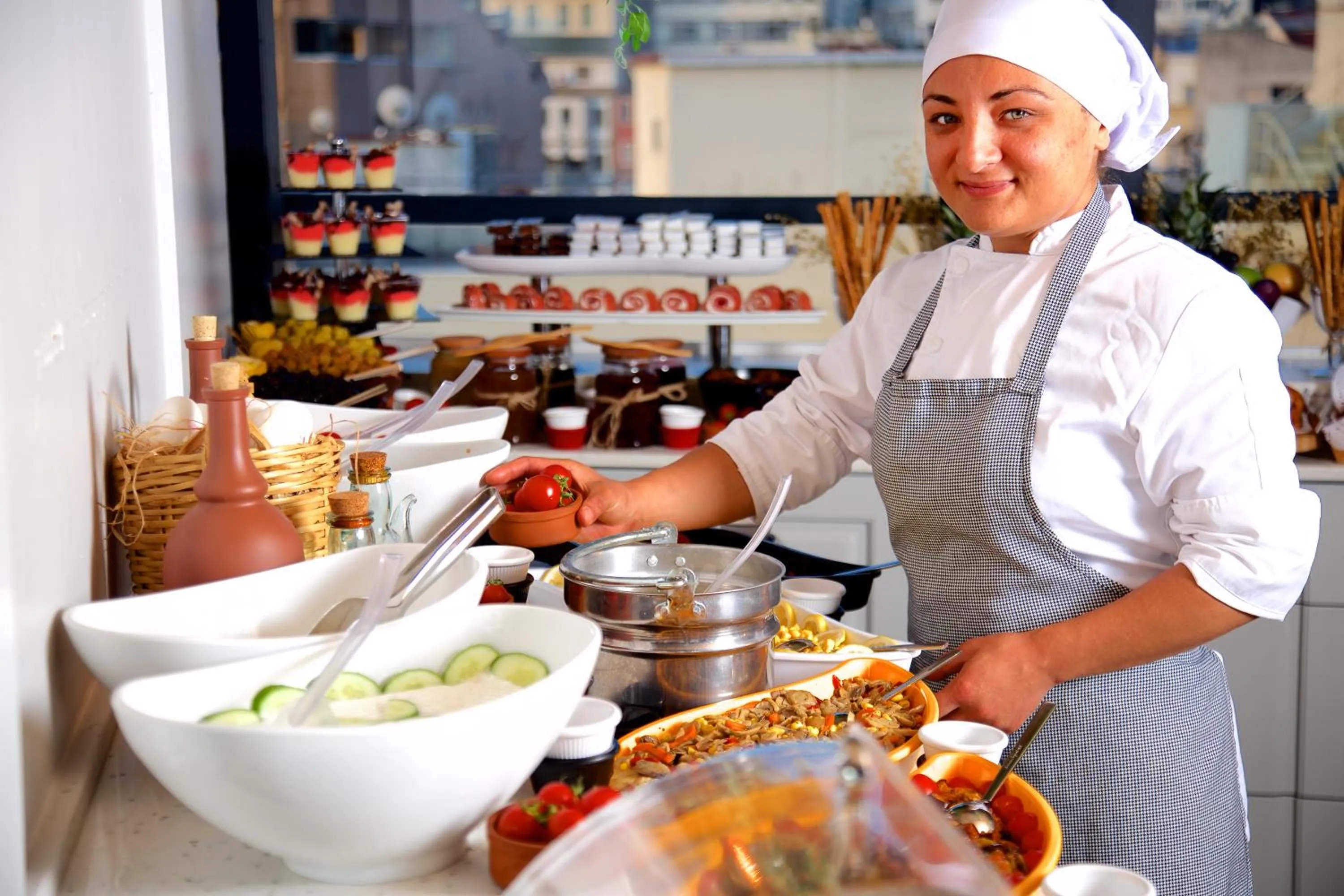Buffet breakfast in Glamour Hotel Istanbul Sirkeci