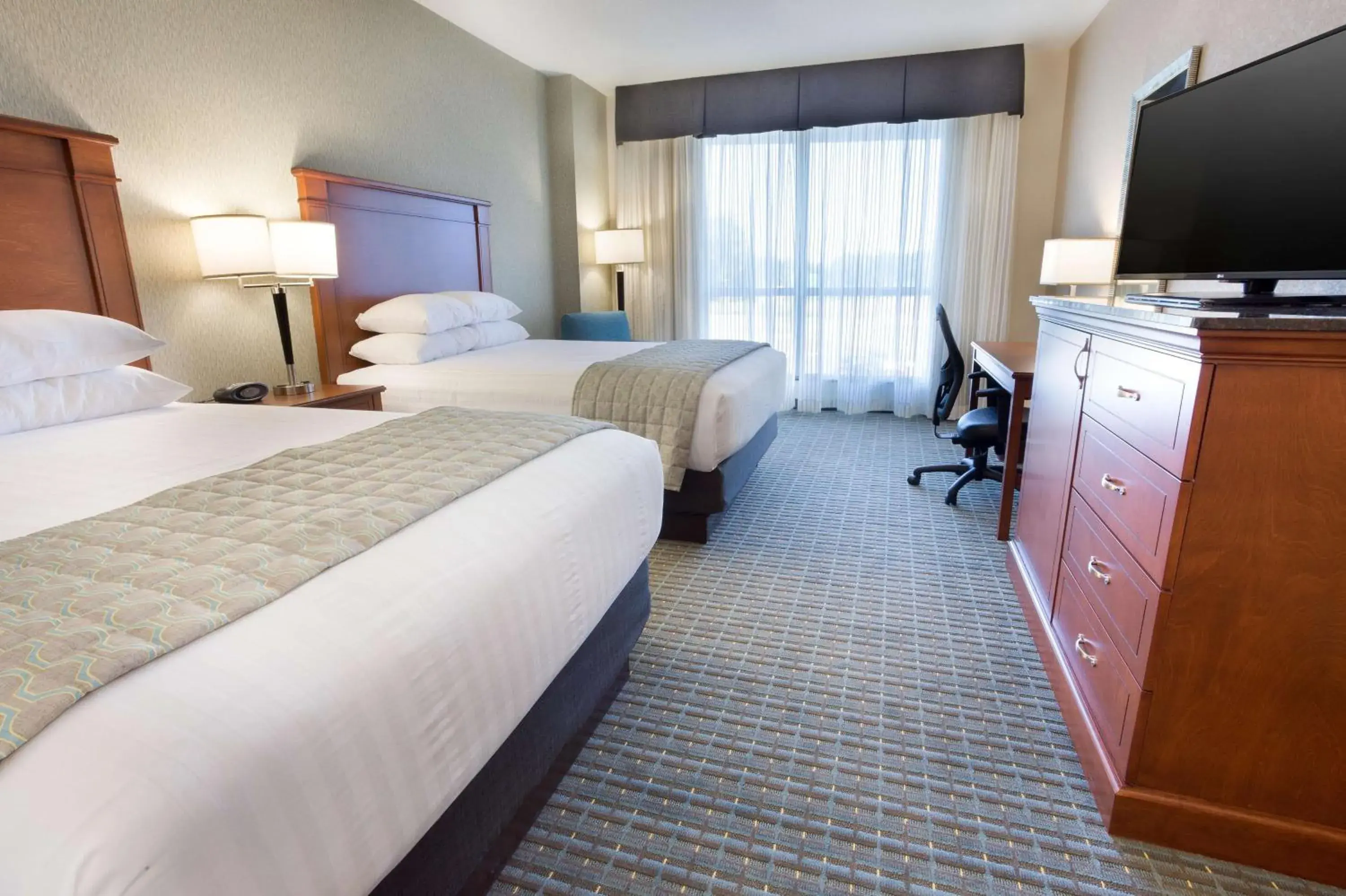 Deluxe Queen Room with Two Queen Beds - Hearing Accessible in Drury Inn & Suites Burlington Deluxe Queen Room with Two Queen Beds - Hearing Accessible in Drury Inn & Suites Burlington