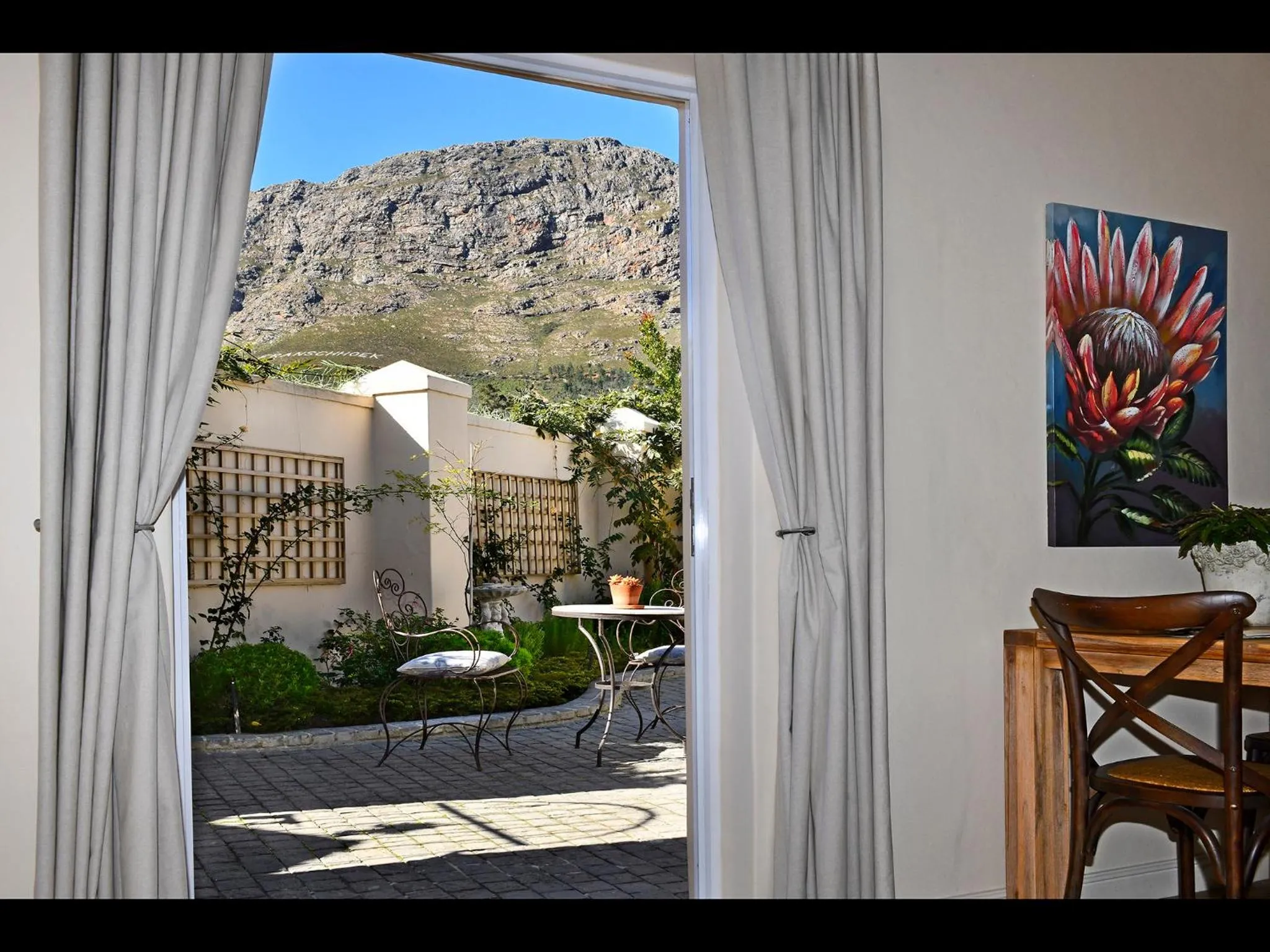 Mountain view in Petit & Grande Plaisir luxury self-catering
