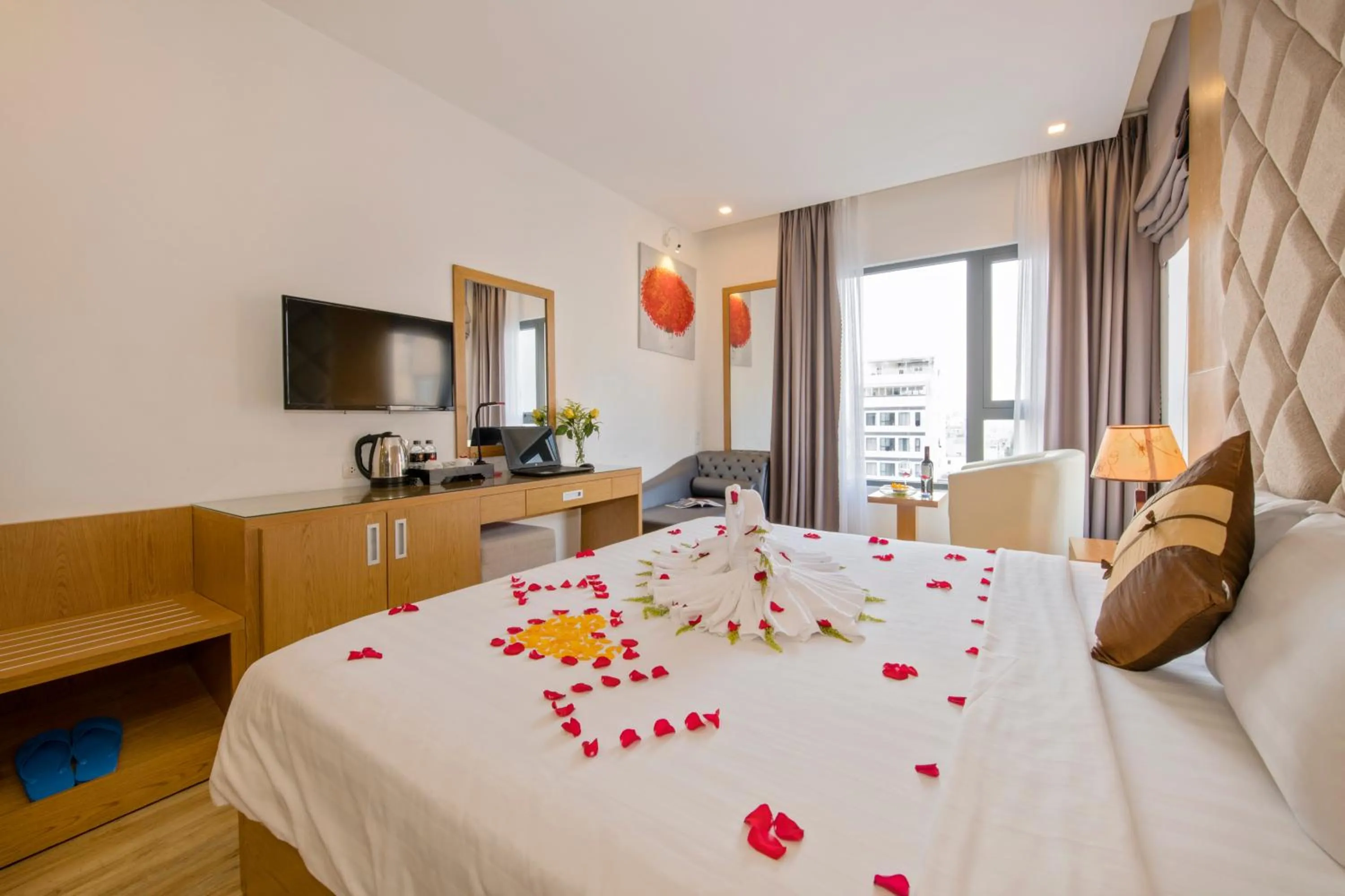 Bed in Helios Boutique Hotel & Spa