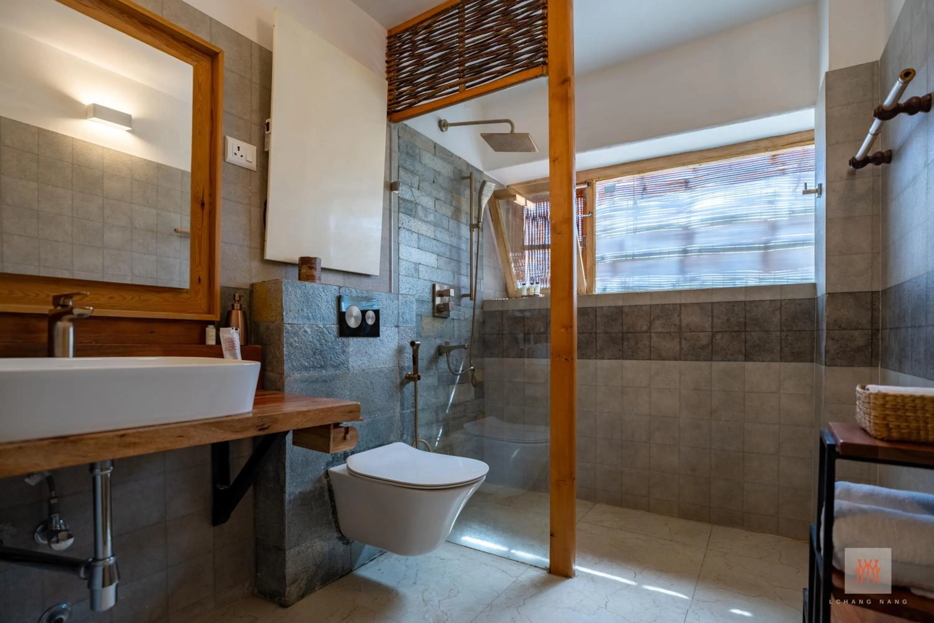 Shower in Lchang Nang Retreat-THE HOUSE OF TREES-Nubra Valley
