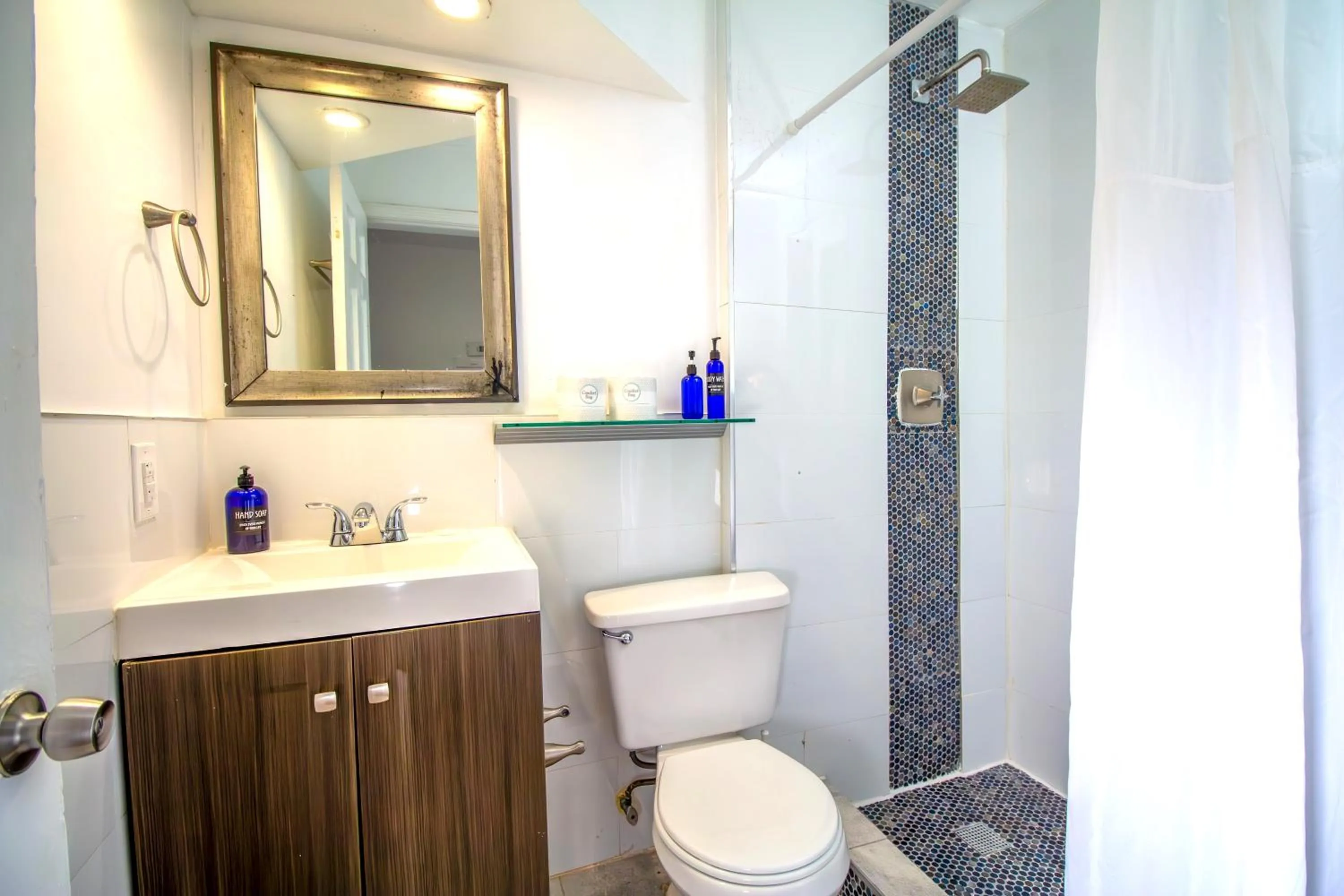 Shower in Courtyard Apartments Part of the Oasis Casita Collection