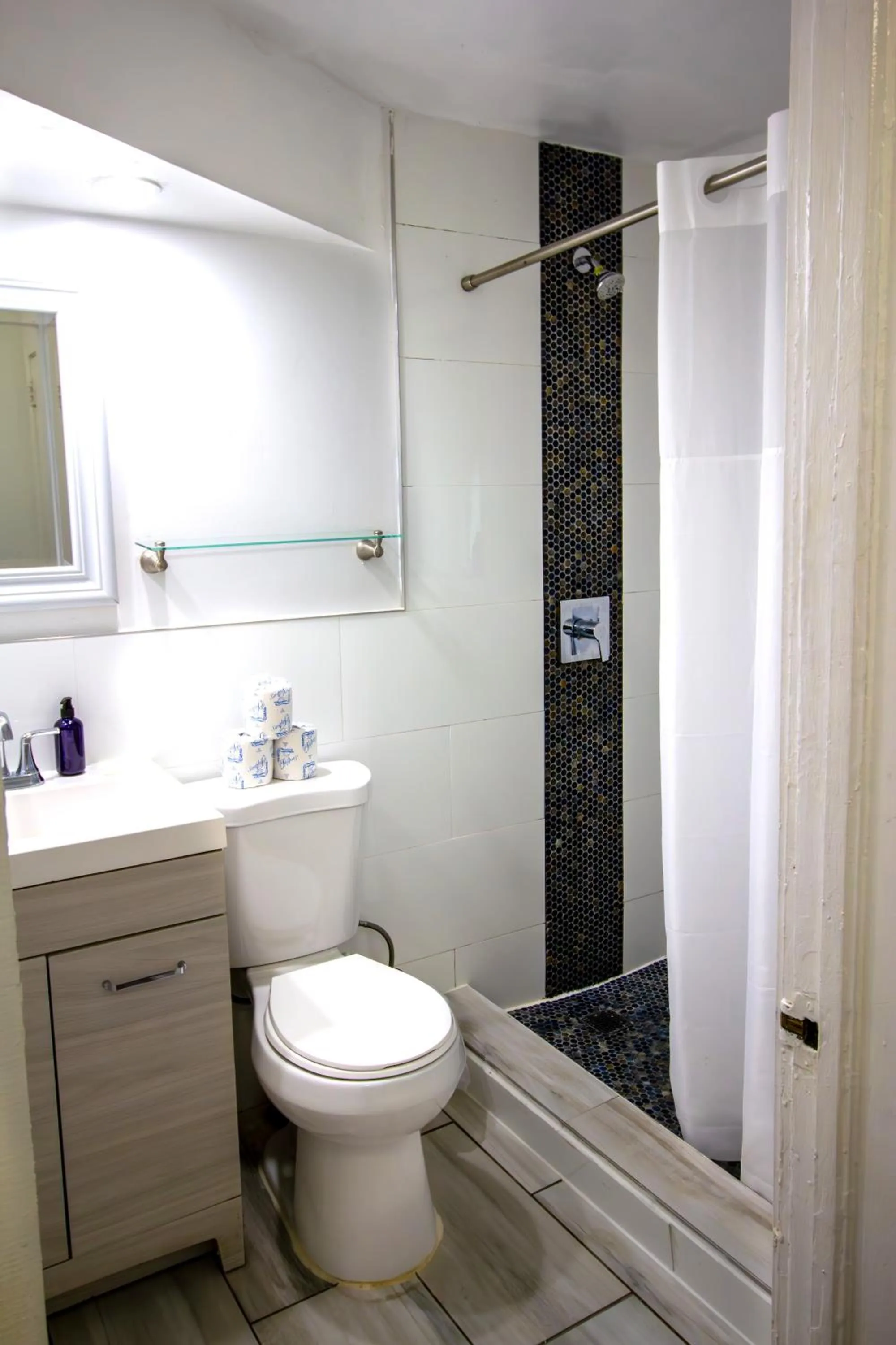 Shower in Courtyard Apartments Part of the Oasis Casita Collection