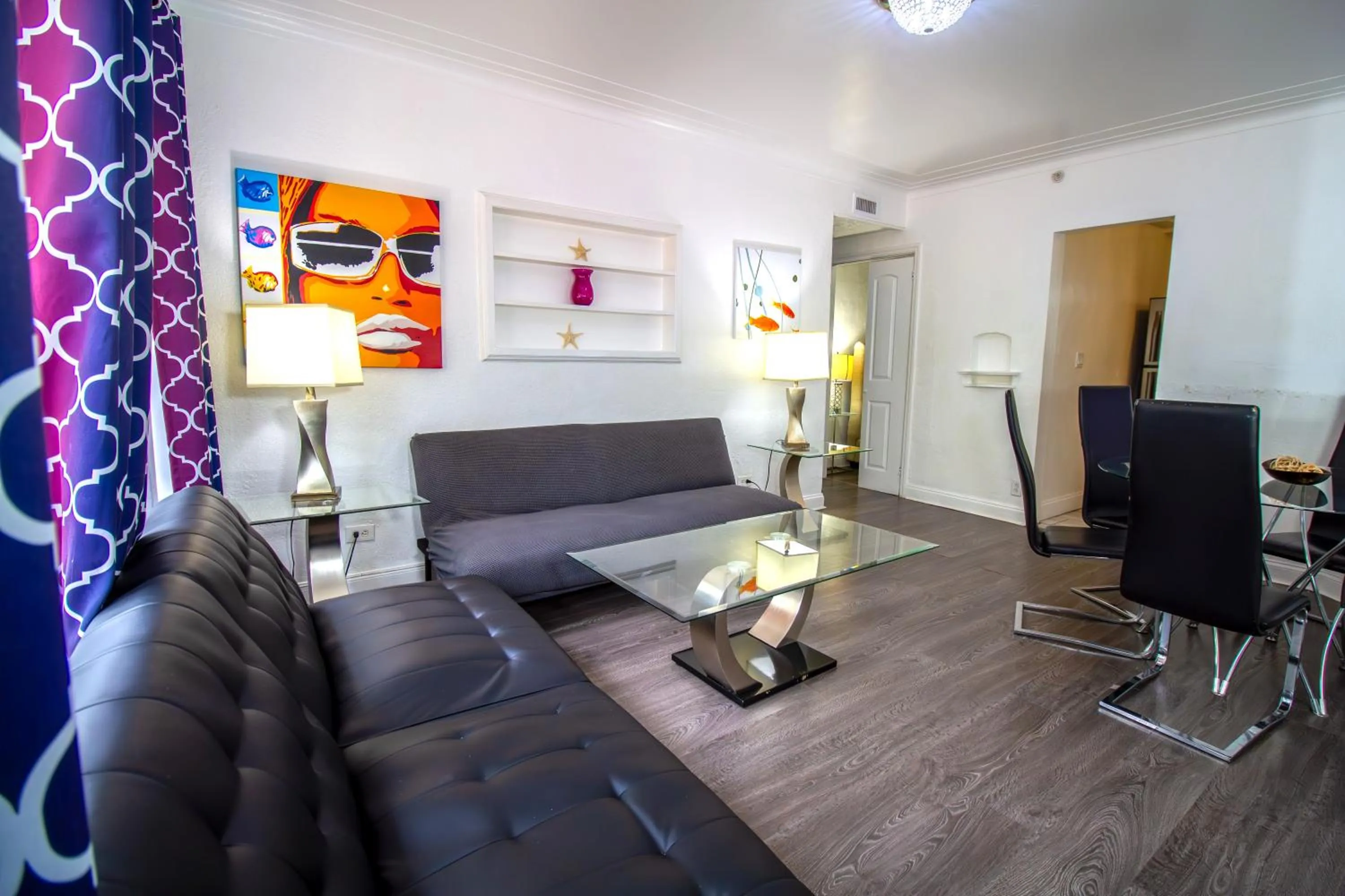 Living room in Courtyard Apartments Part of the Oasis Casita Collection
