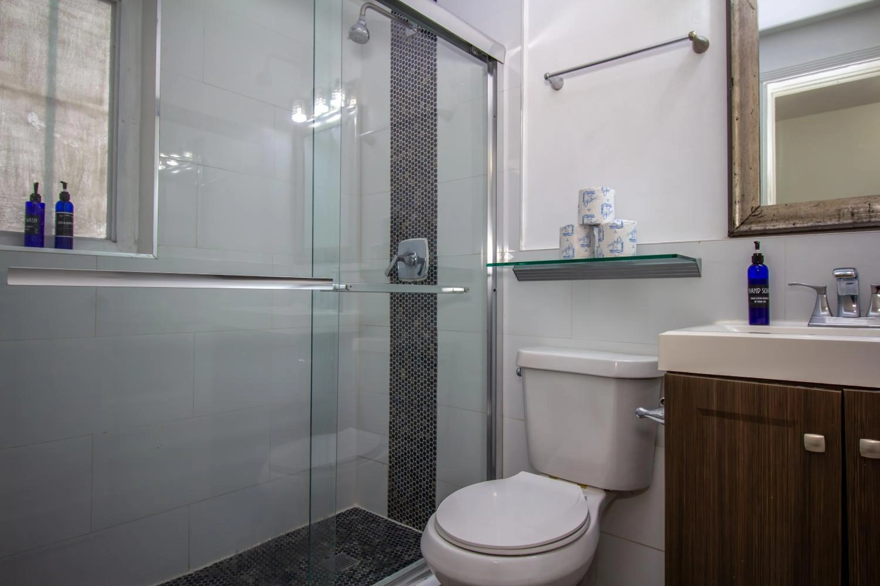 Shower in Courtyard Apartments Part of the Oasis Casita Collection