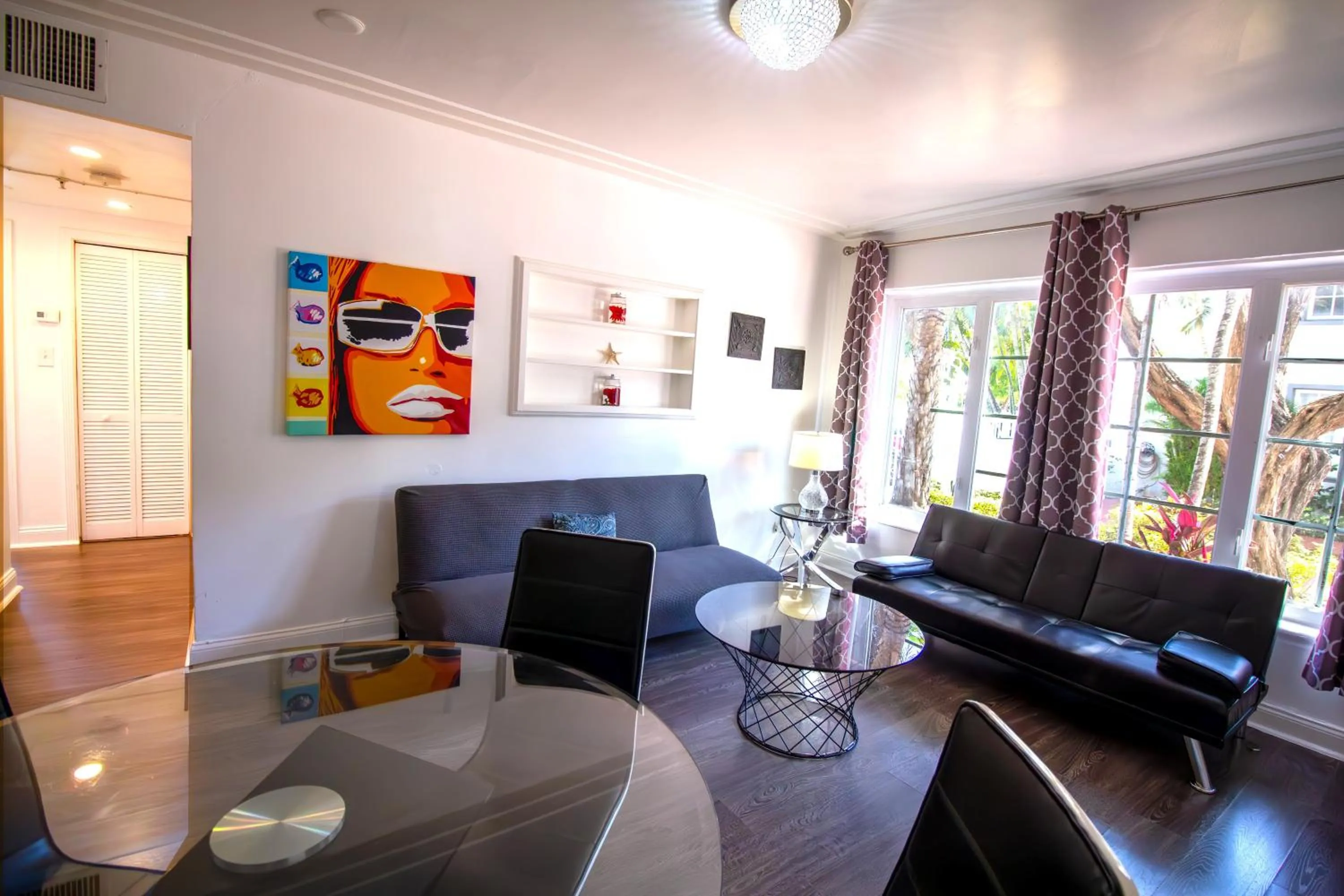 Living room in Courtyard Apartments Part of the Oasis Casita Collection