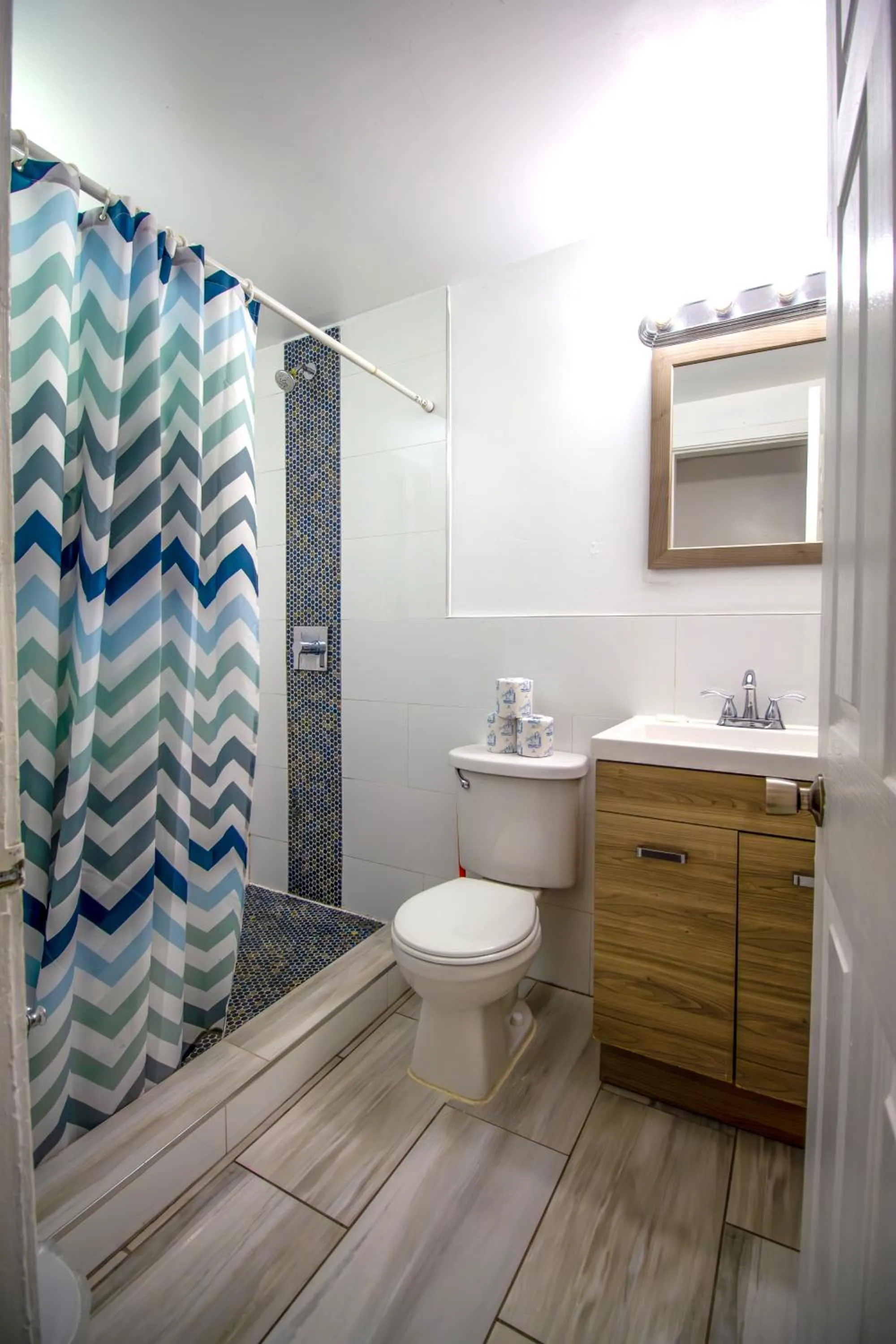 Shower in Courtyard Apartments Part of the Oasis Casita Collection