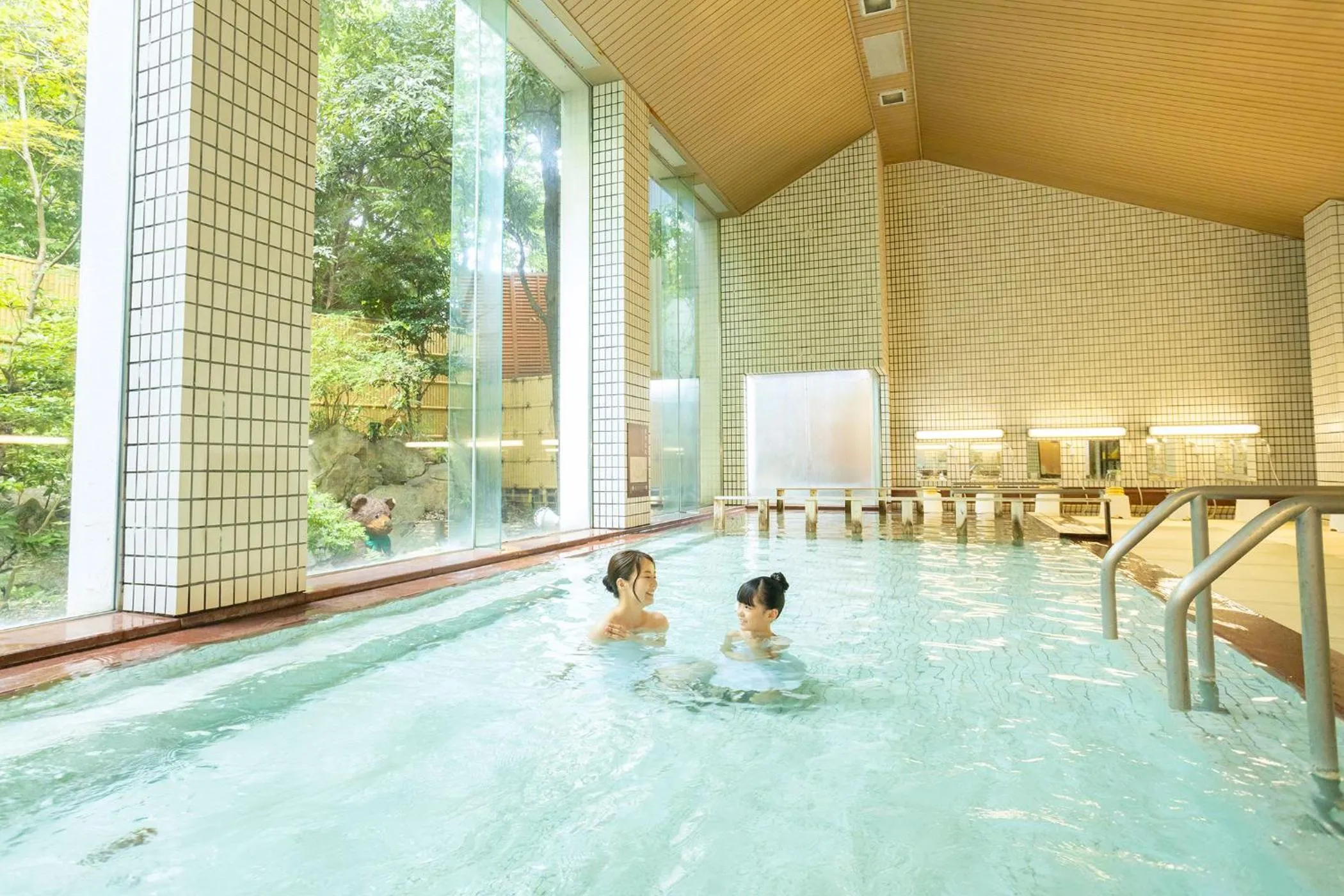 Hot Spring Bath in Ooedo Onsen Monogatari Awazu Grand Hotel