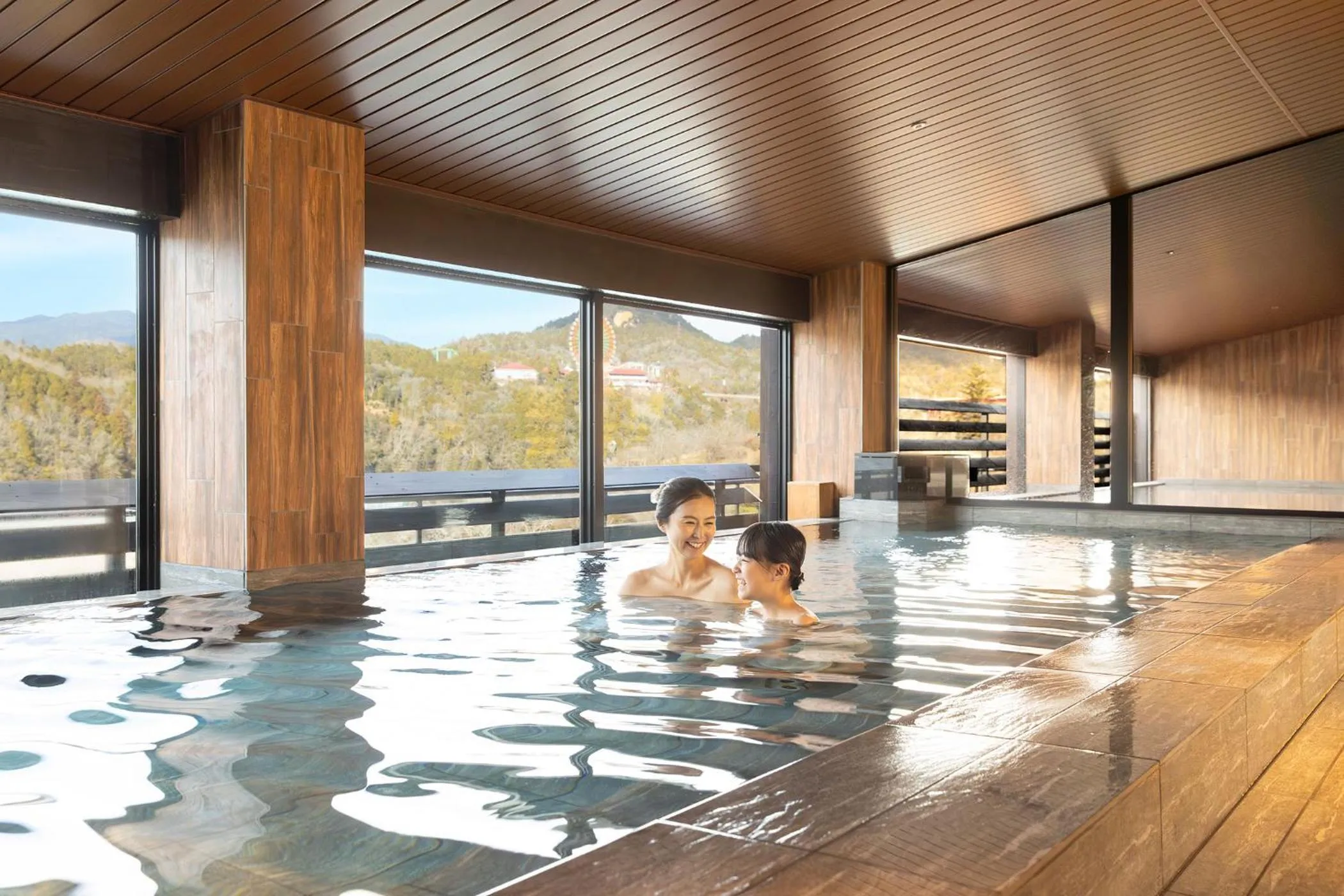 Hot Spring Bath in Ooedo Onsen Monogatari Premium Enakyo