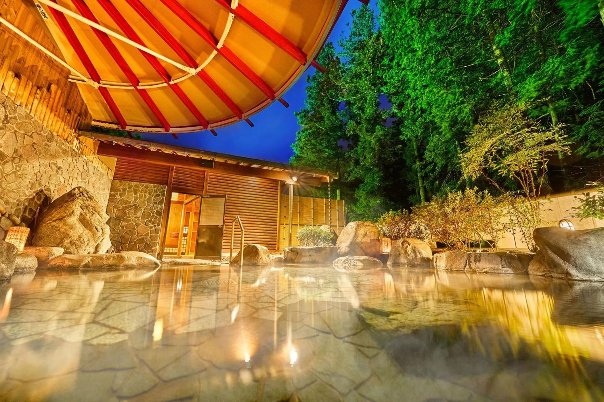 Hot Spring Bath in Ooedo Onsen Monogatari Gero Bekkan