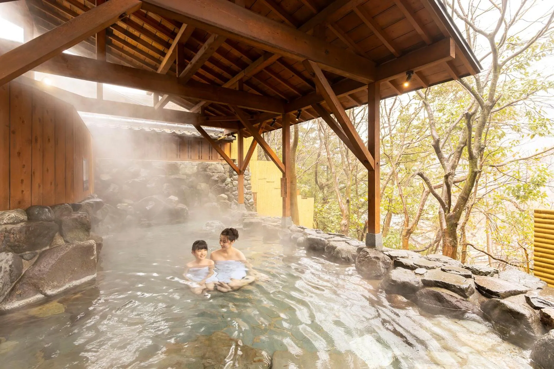Open Air Bath in Ooedo Onsen Monogatari Premium Yamanaka Grand Hotel