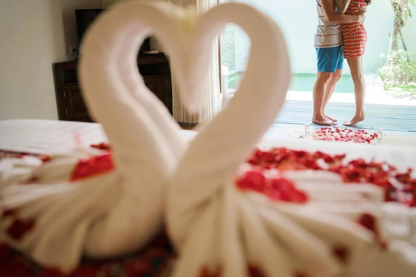 Bed in Desa Di Bali Villas