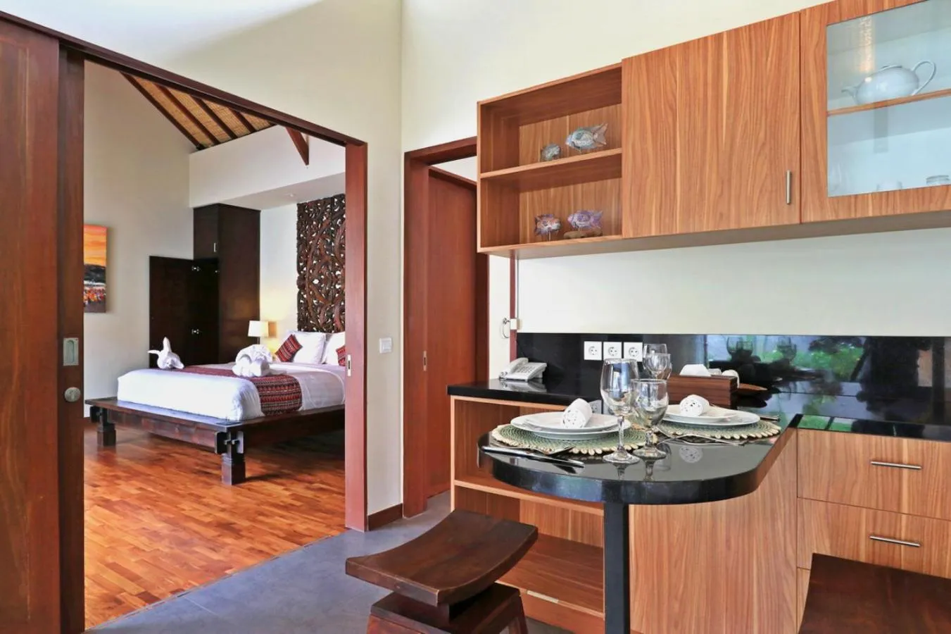 Bed in Desa Di Bali Villas