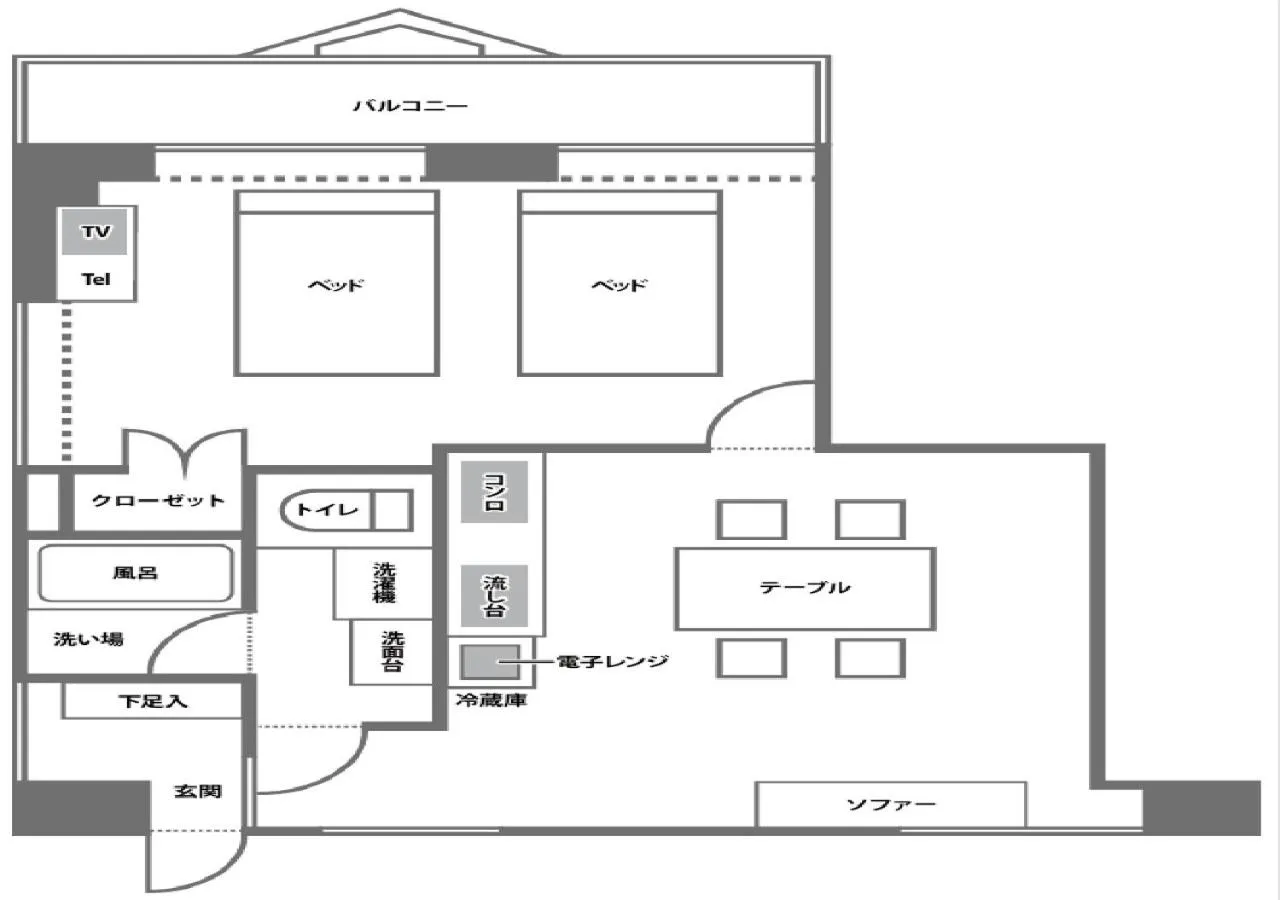 Floor plan in Shinjuku Urban Hotel