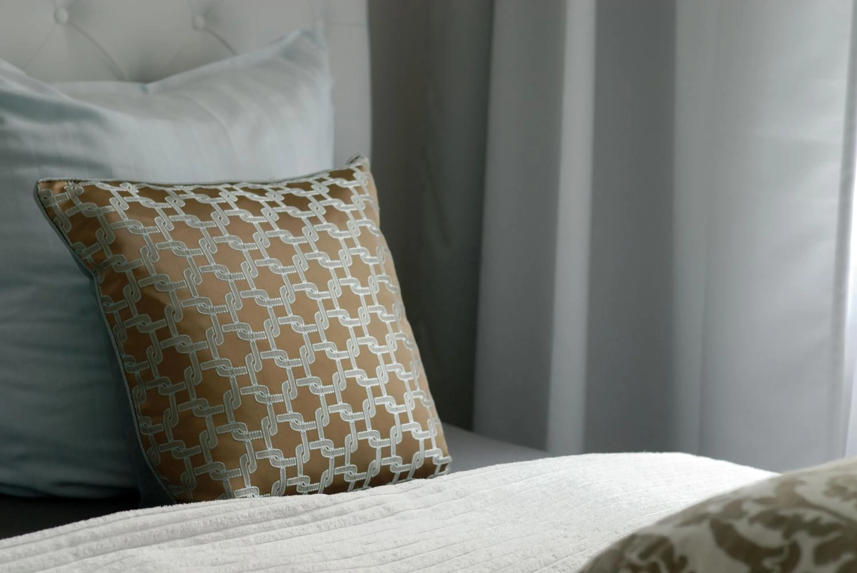 Decorative detail, Bed in Grand Central Mitte Apartment