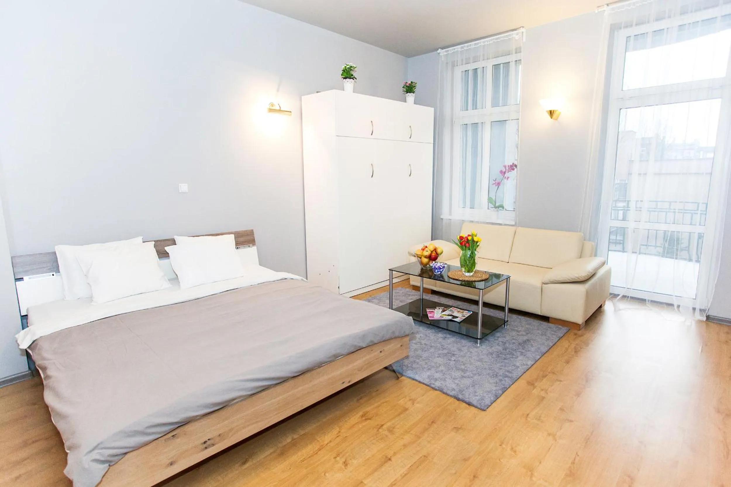 Bed in Studio Apartament Centrum Katowice