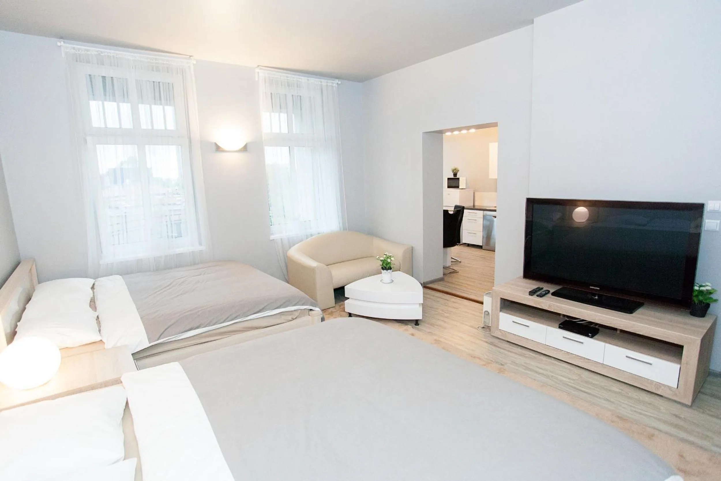 TV and multimedia, Bed in Studio Apartament Centrum Katowice