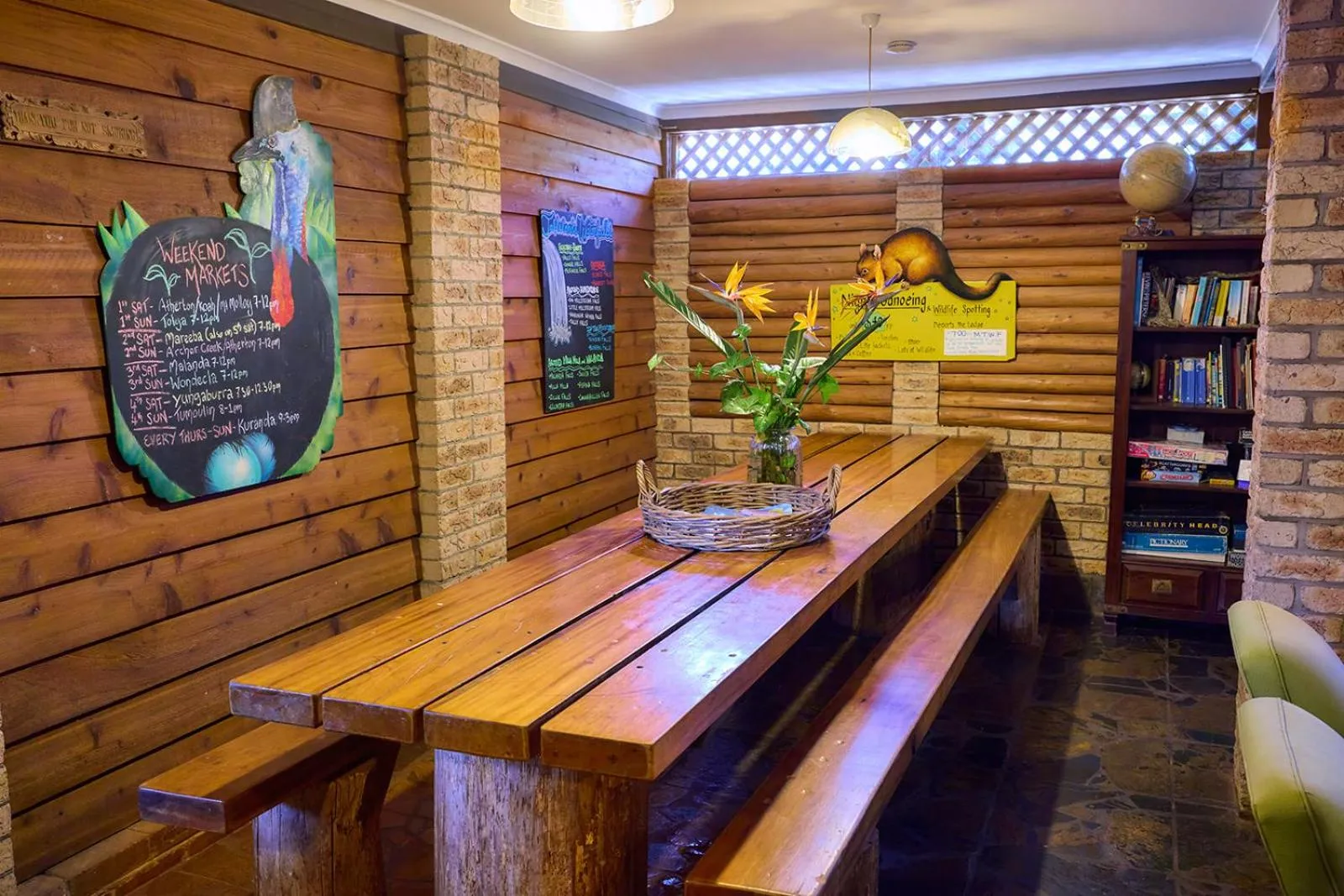 Dining area in On The Wallaby Eco Lodge