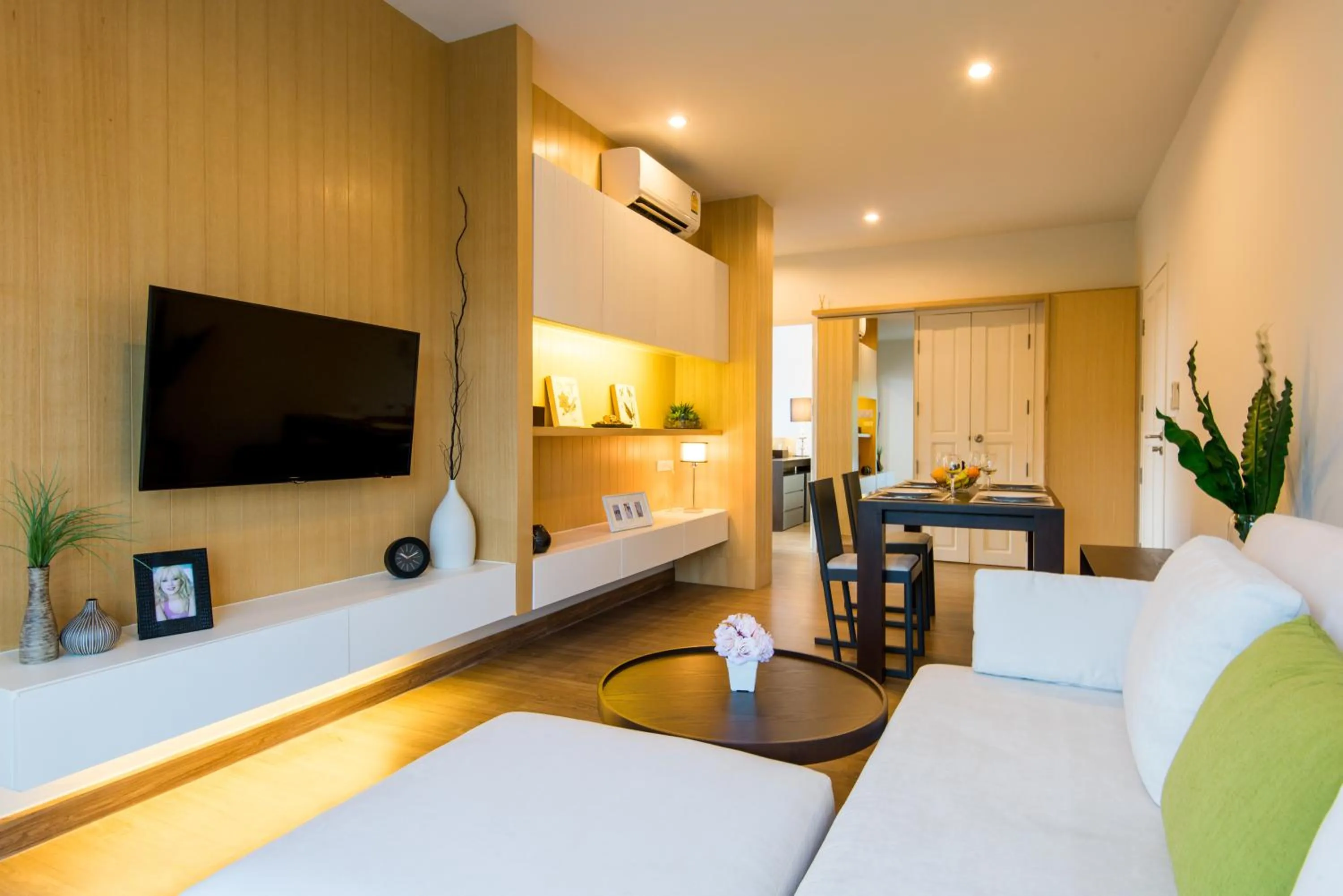 Living room, Bed in Hill Myna Condotel Official Account