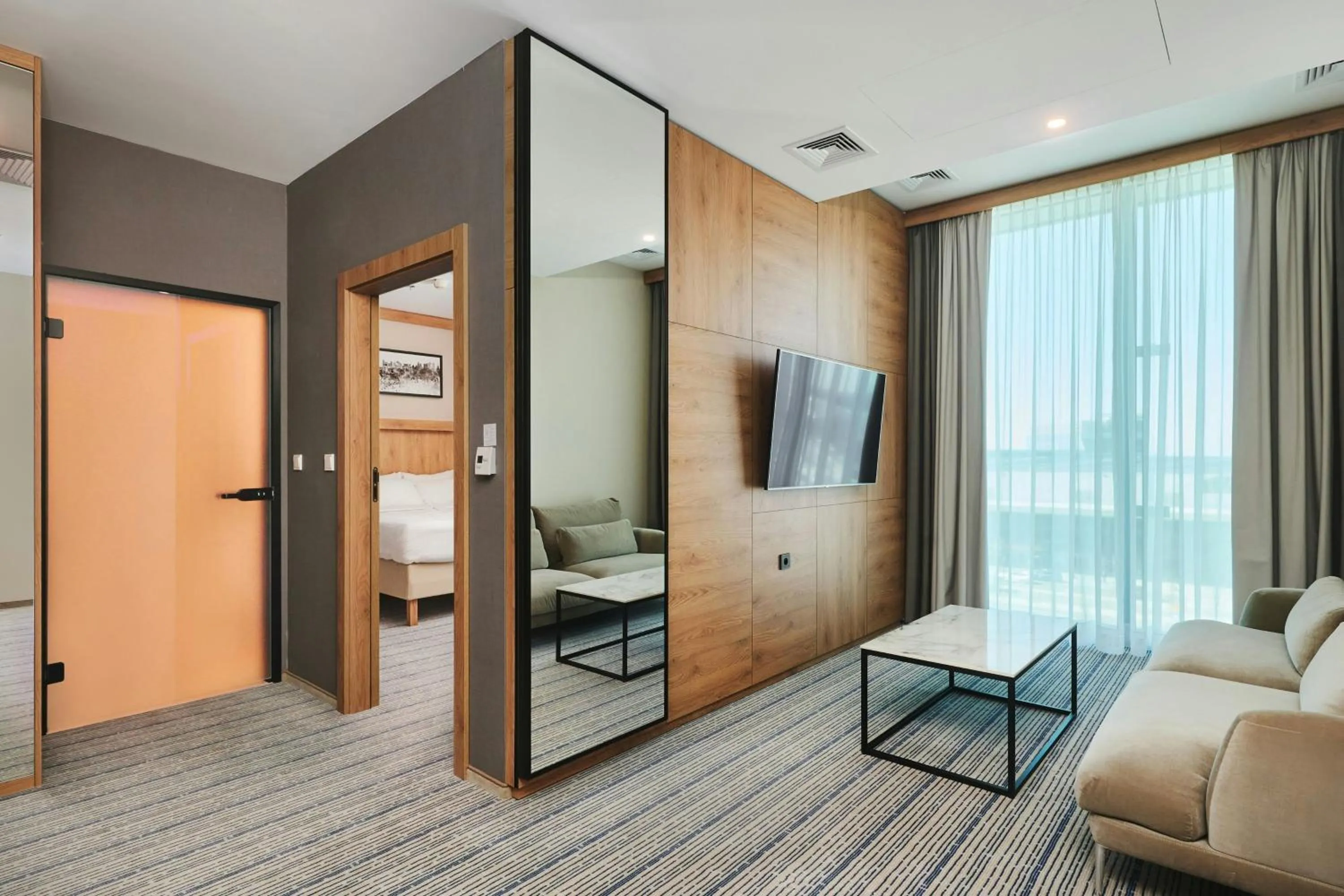Bedroom, Bed in Courtyard by Marriott Warsaw Airport