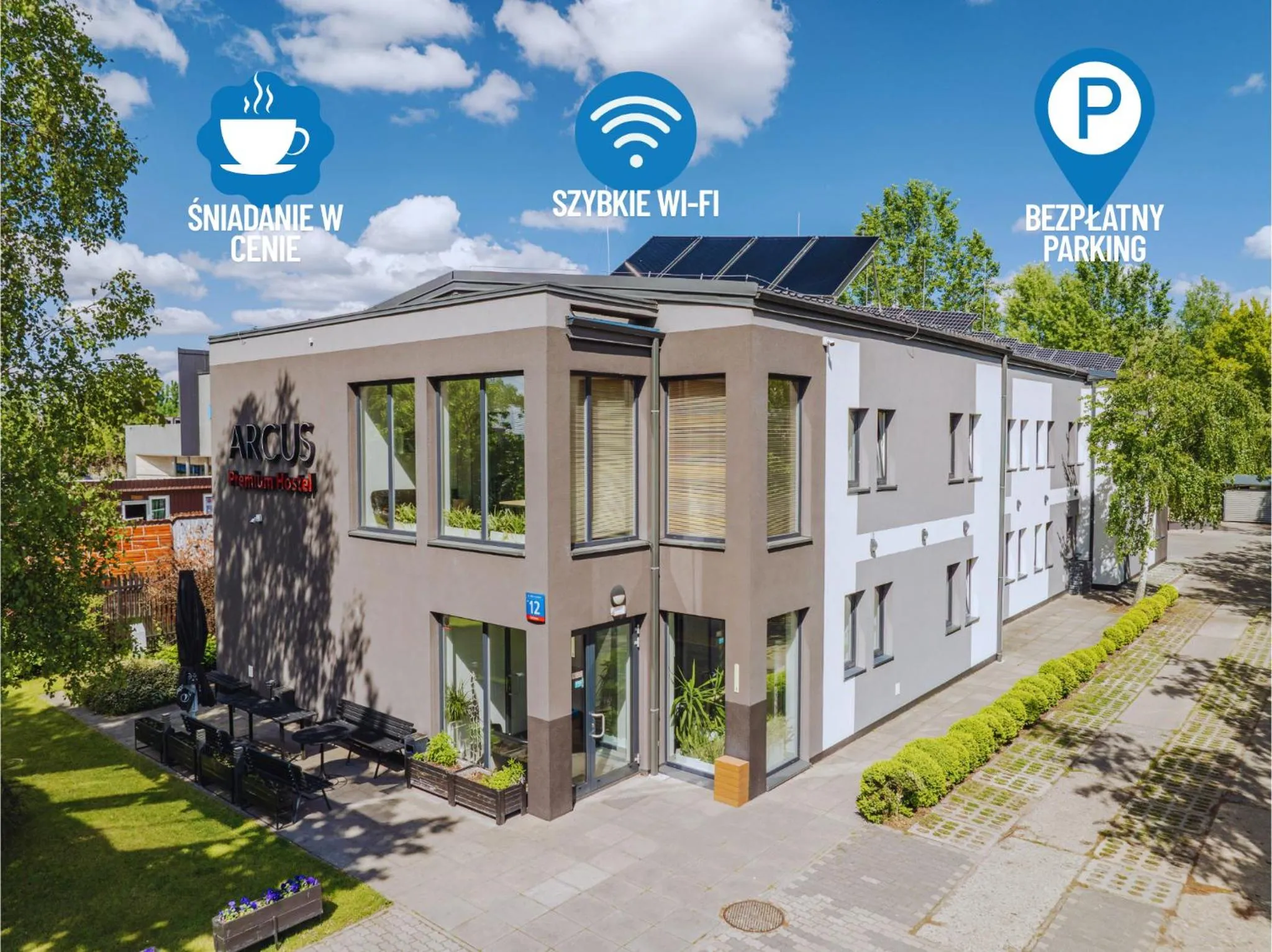 Property building in Arcus Premium Hostel