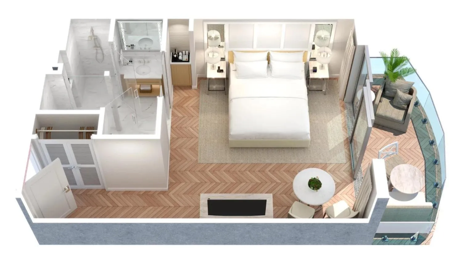 Floor plan, Bed in Surf & Sand Laguna Beach