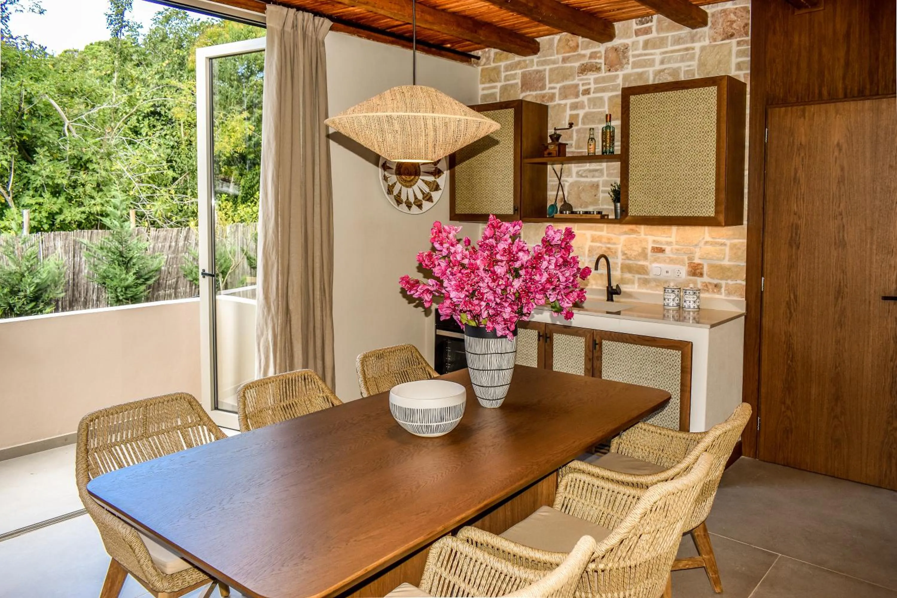 Kitchen or kitchenette in Mandraki Village Boutique Hotel
