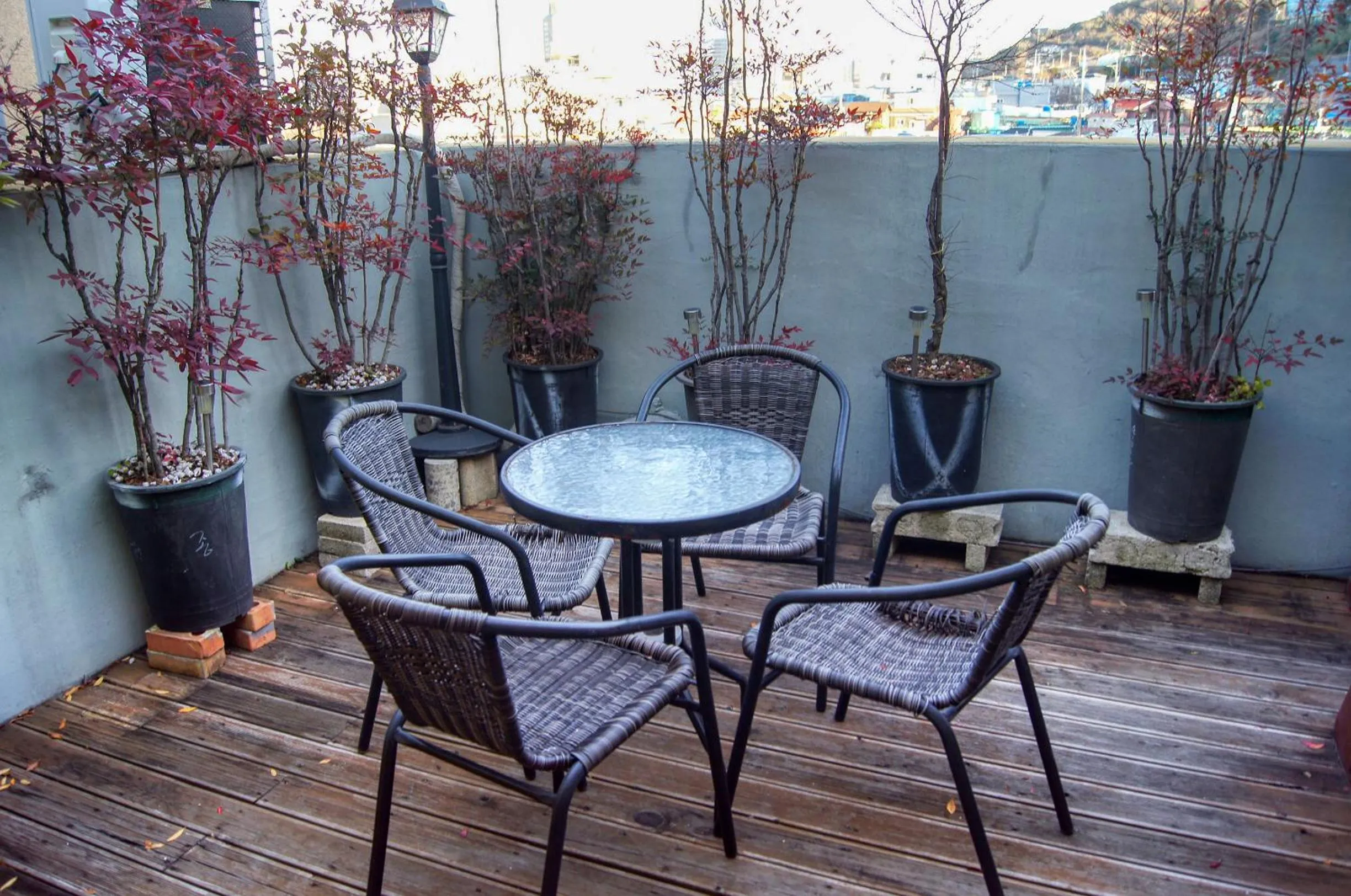 Balcony/Terrace in Backpackers In Yeosu