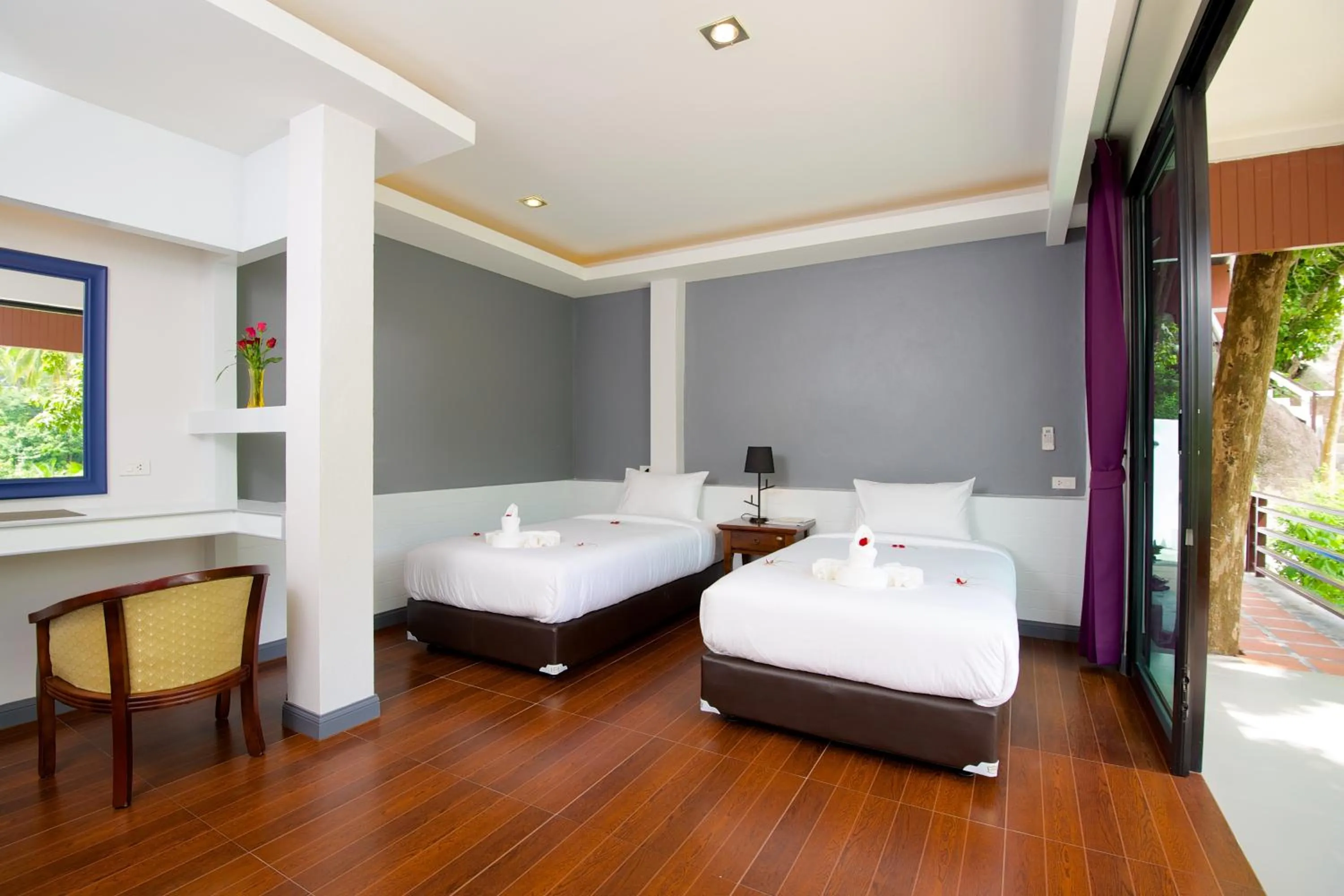 Bed in Balcony Villa