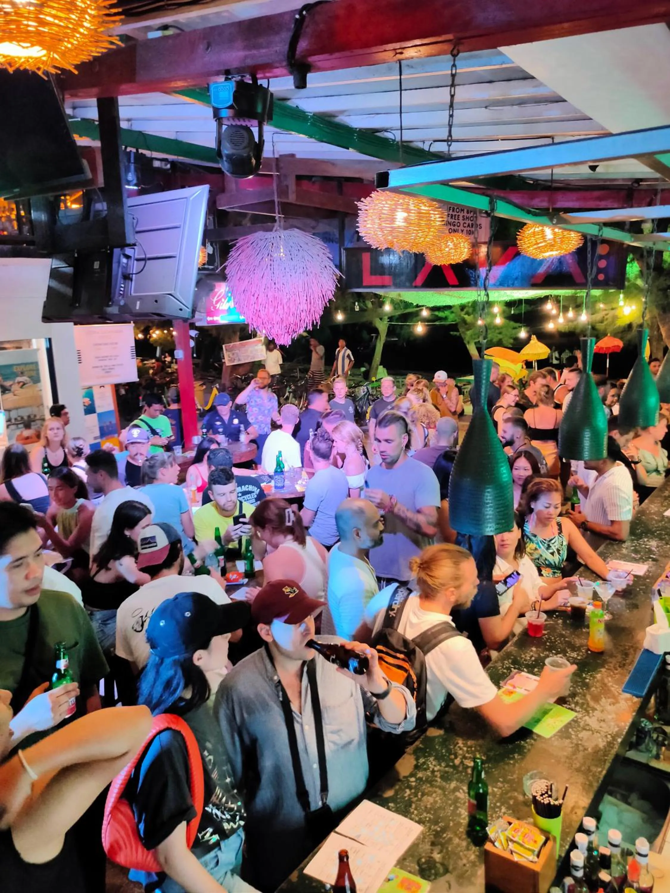 People in Gili Beach Bum Hostel