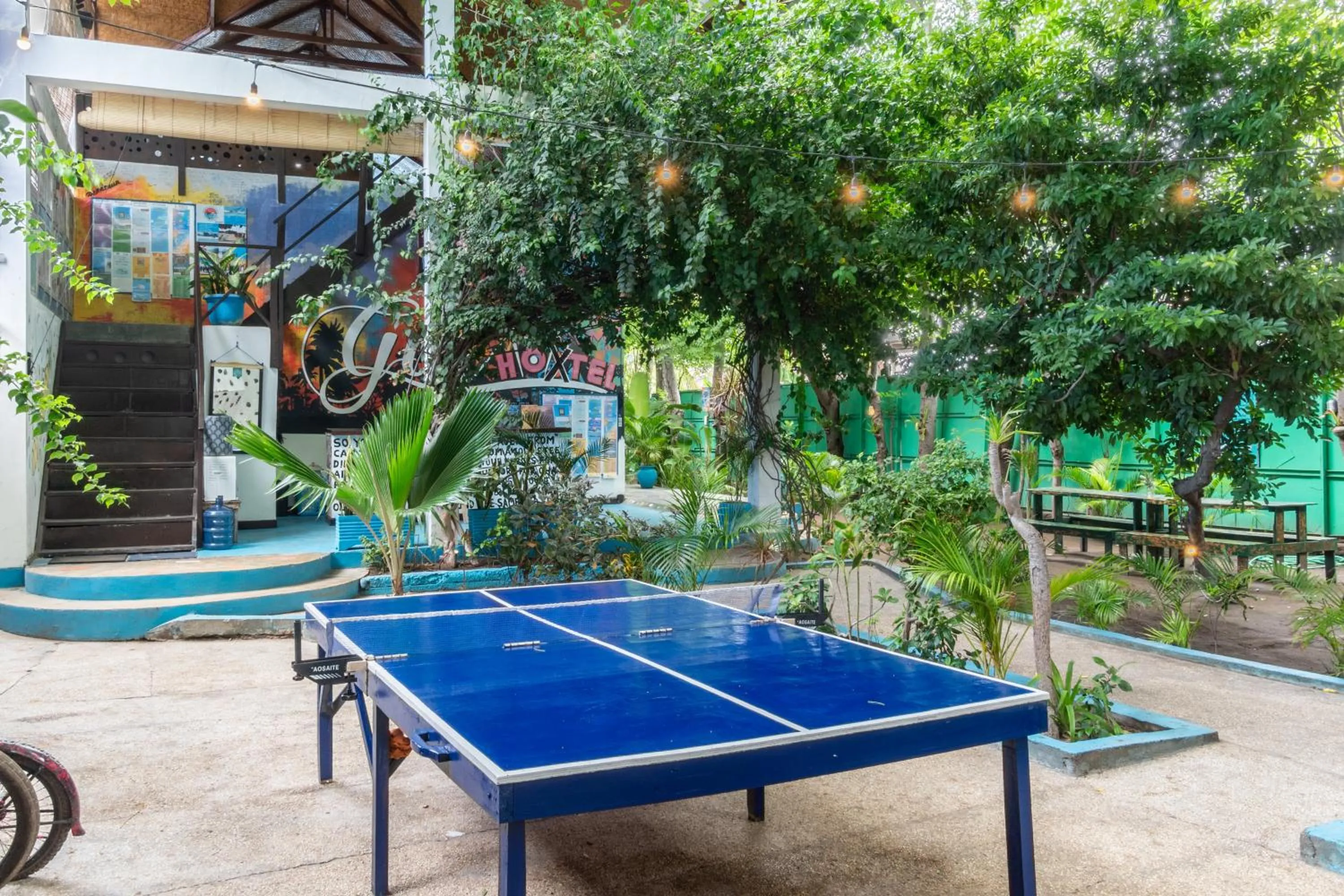 Table tennis in Gili Beach Bum Hostel