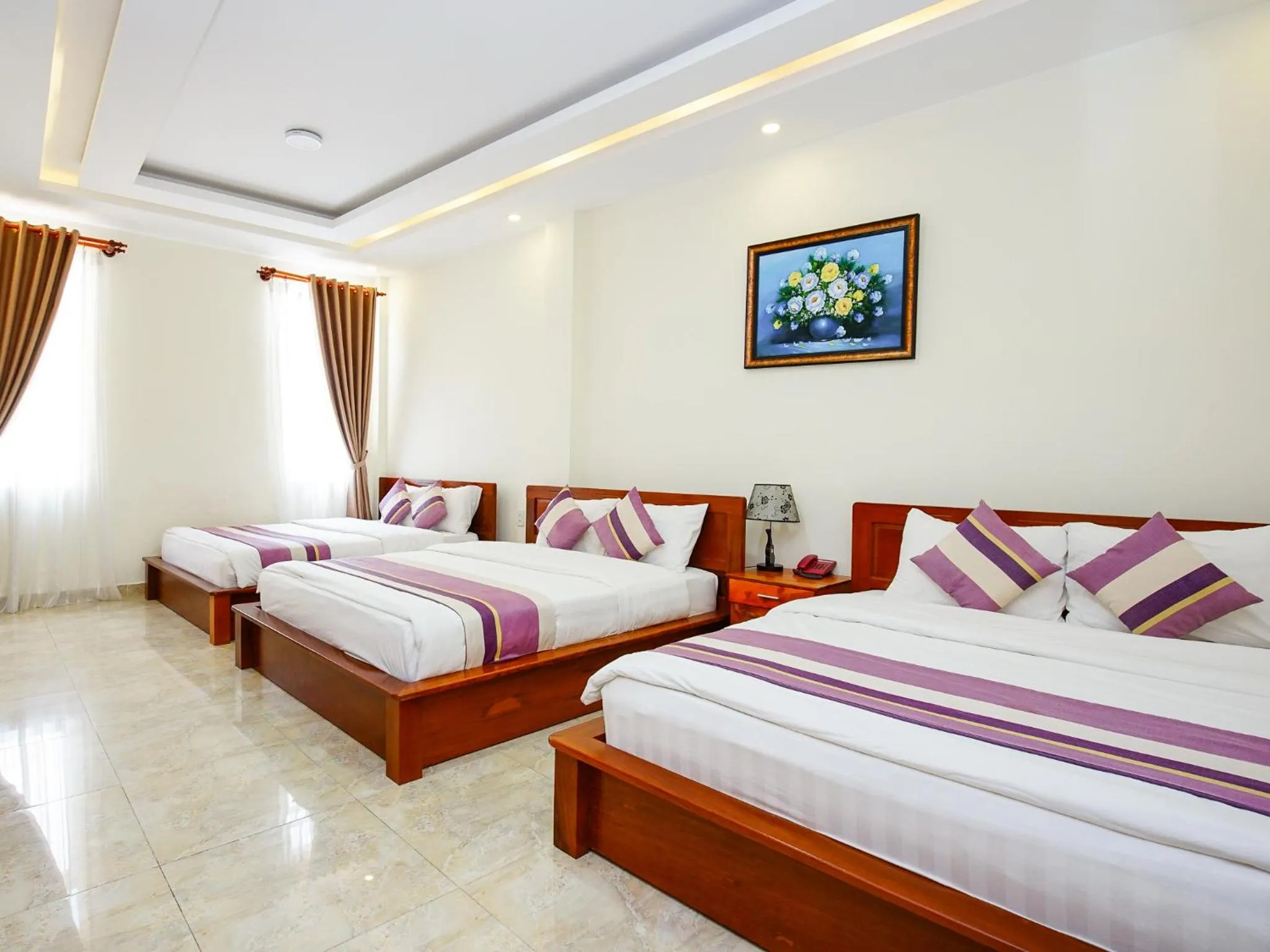 Bed in Hoang Quan Hotel